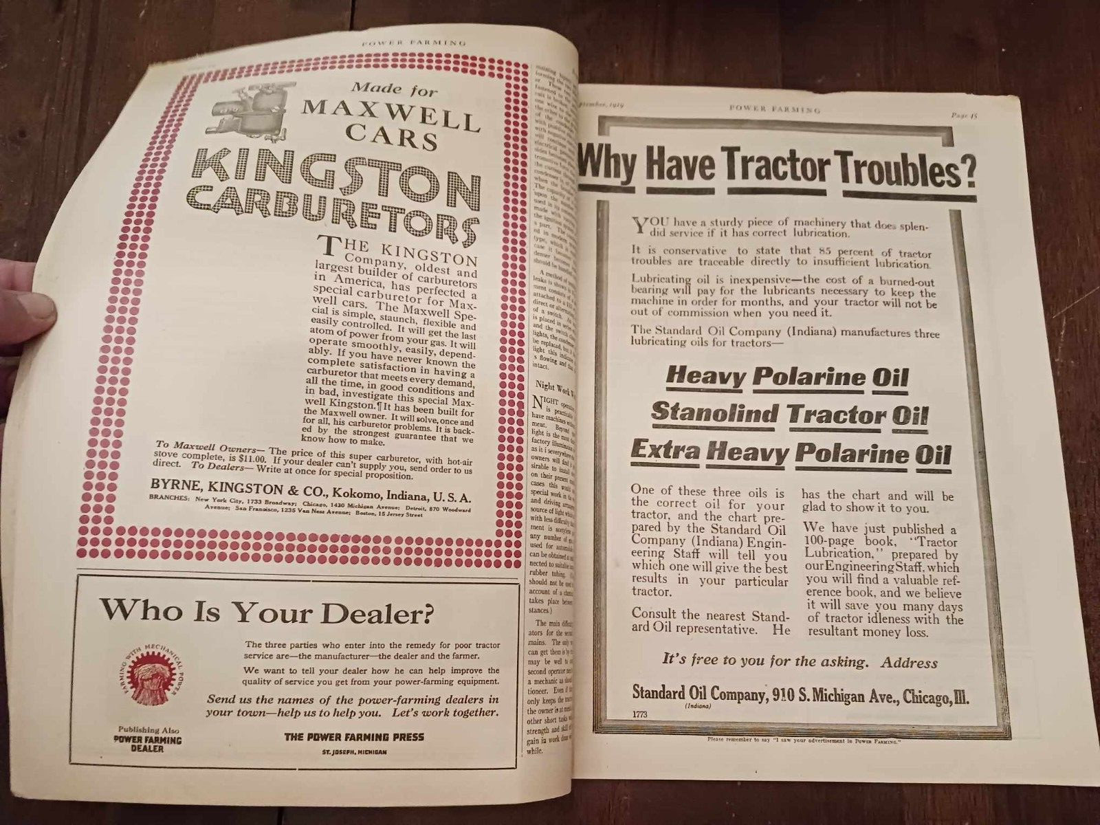 Vintage Magazine Power Farming September 1919 Holt Caterpillar Ads Photos