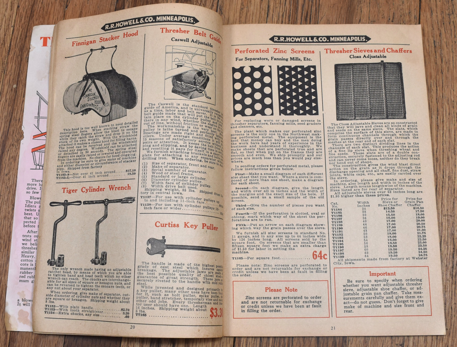 Vintage 1935 Thresher Power Farming Supplies Saw Mill Accessories Catalog T-35
