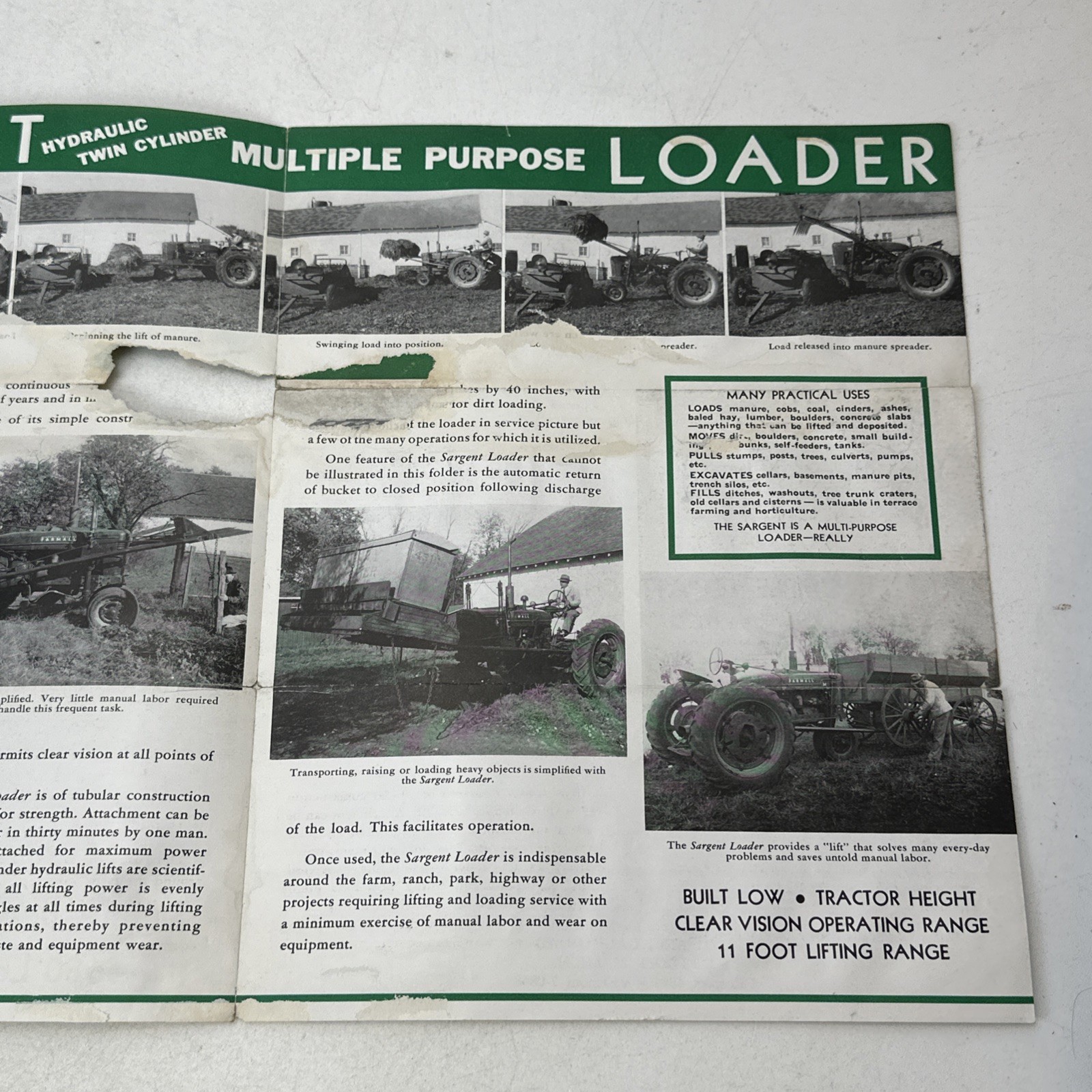 Sargent Hydraulic Twin Cylinder Loader McGrath Welding Omaha Nebraska Ad Paper