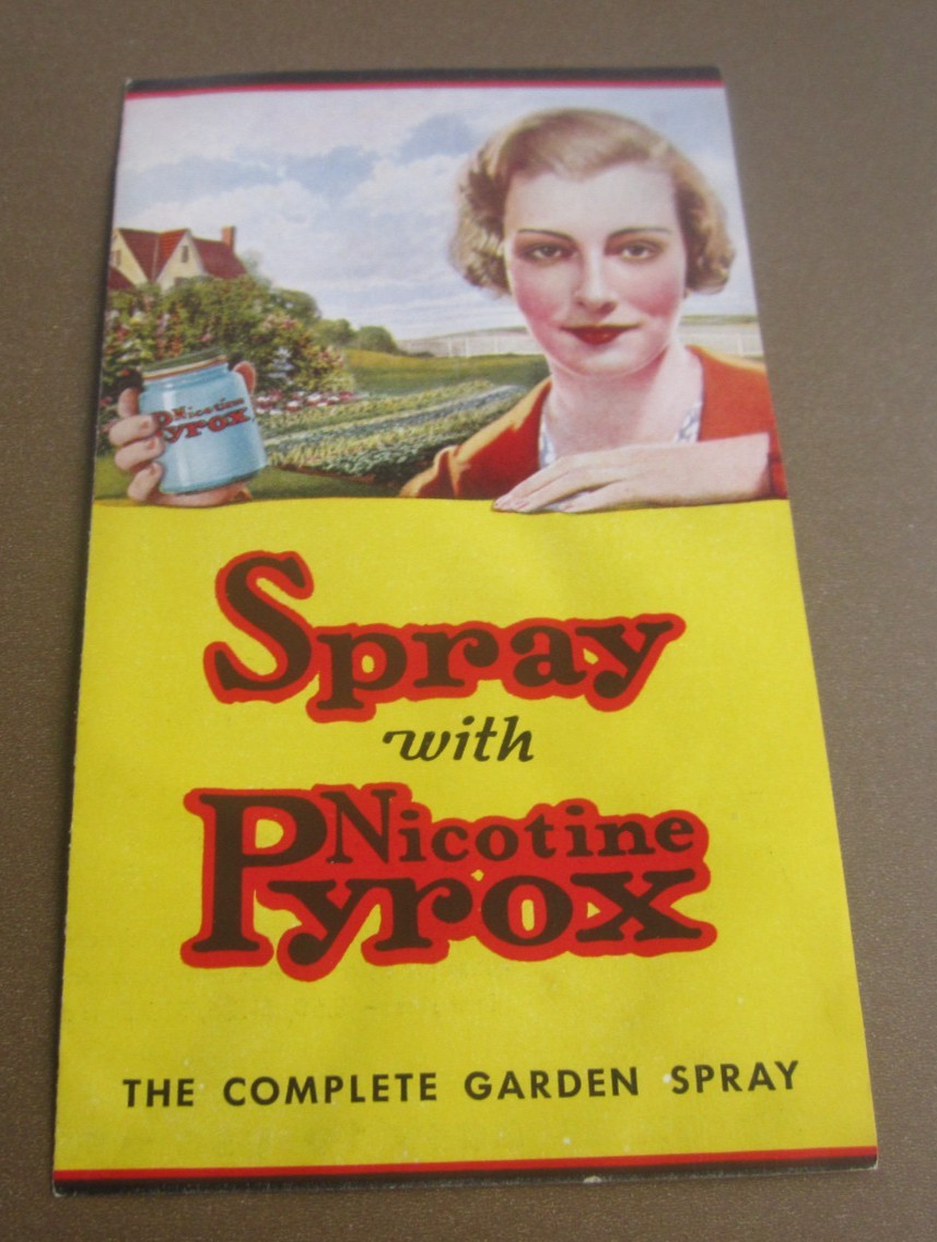 1930&rsquo;s NICOTINE PYROX Garden Spray – Advertising Brochure – Bowker Chemical N.Y.