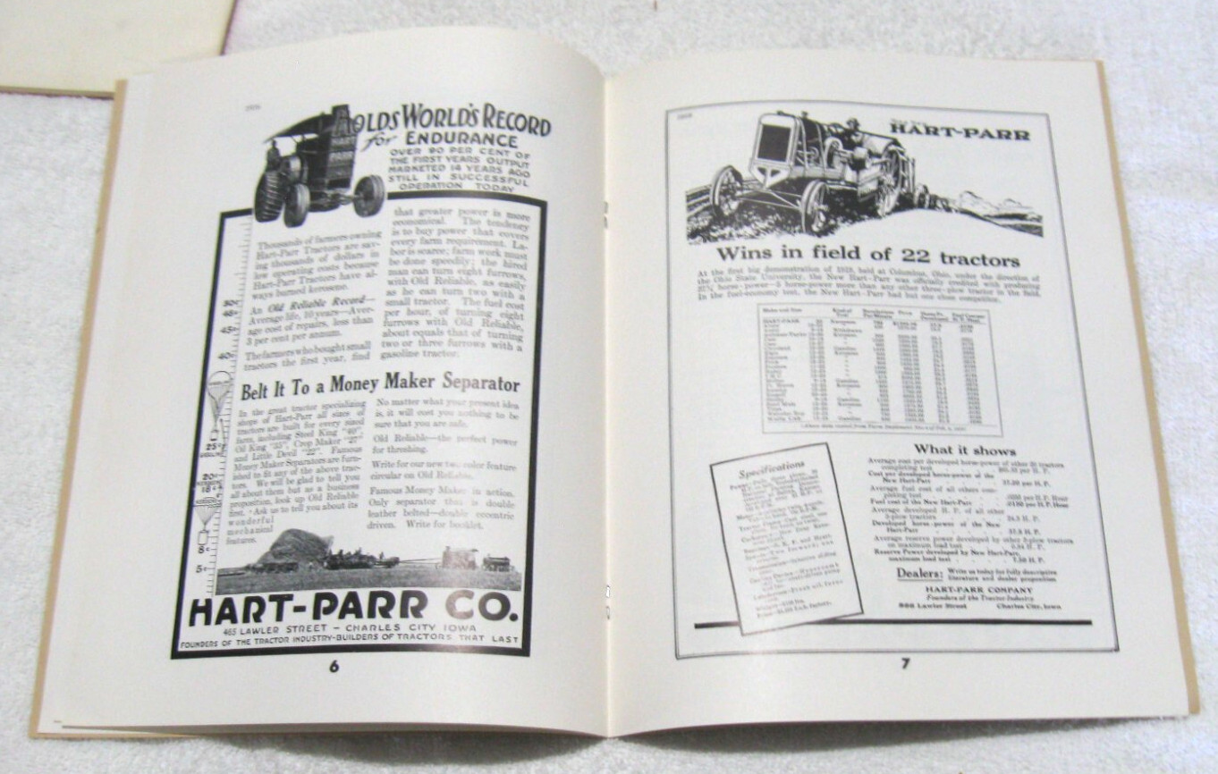 1908 – 1919 HART PARR ADVERTISING HISTORY BOOK BY KING