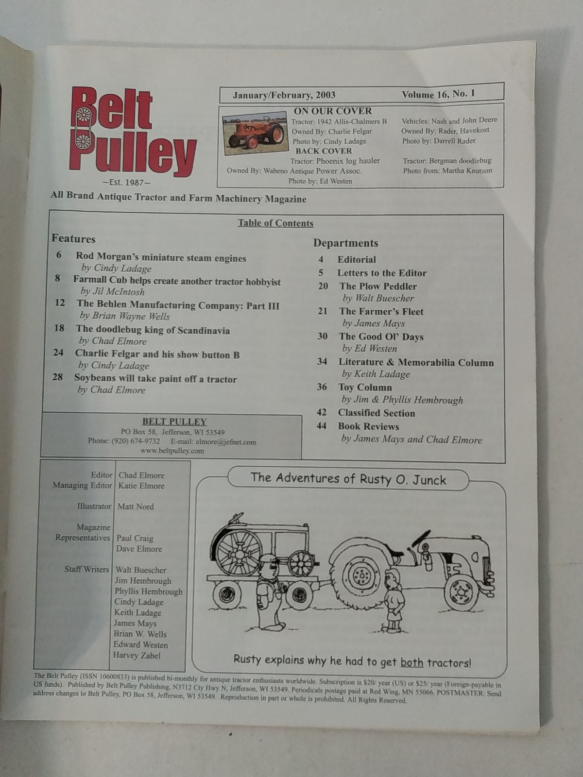 3 Belt Pulley magazines Antique Tractors 2002-2003 farm history
