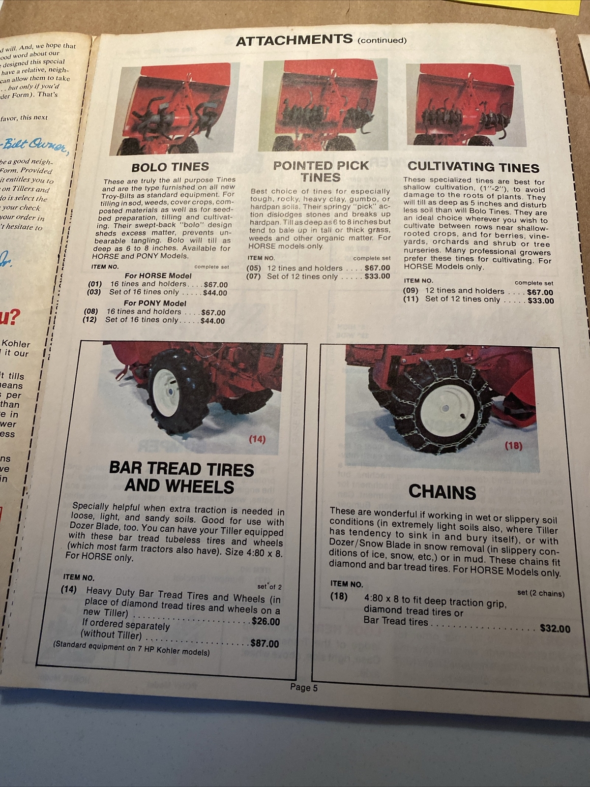 Troy-Bilt Roto Tiller & Attachments Advertisement Packet 1977 original, Letter,