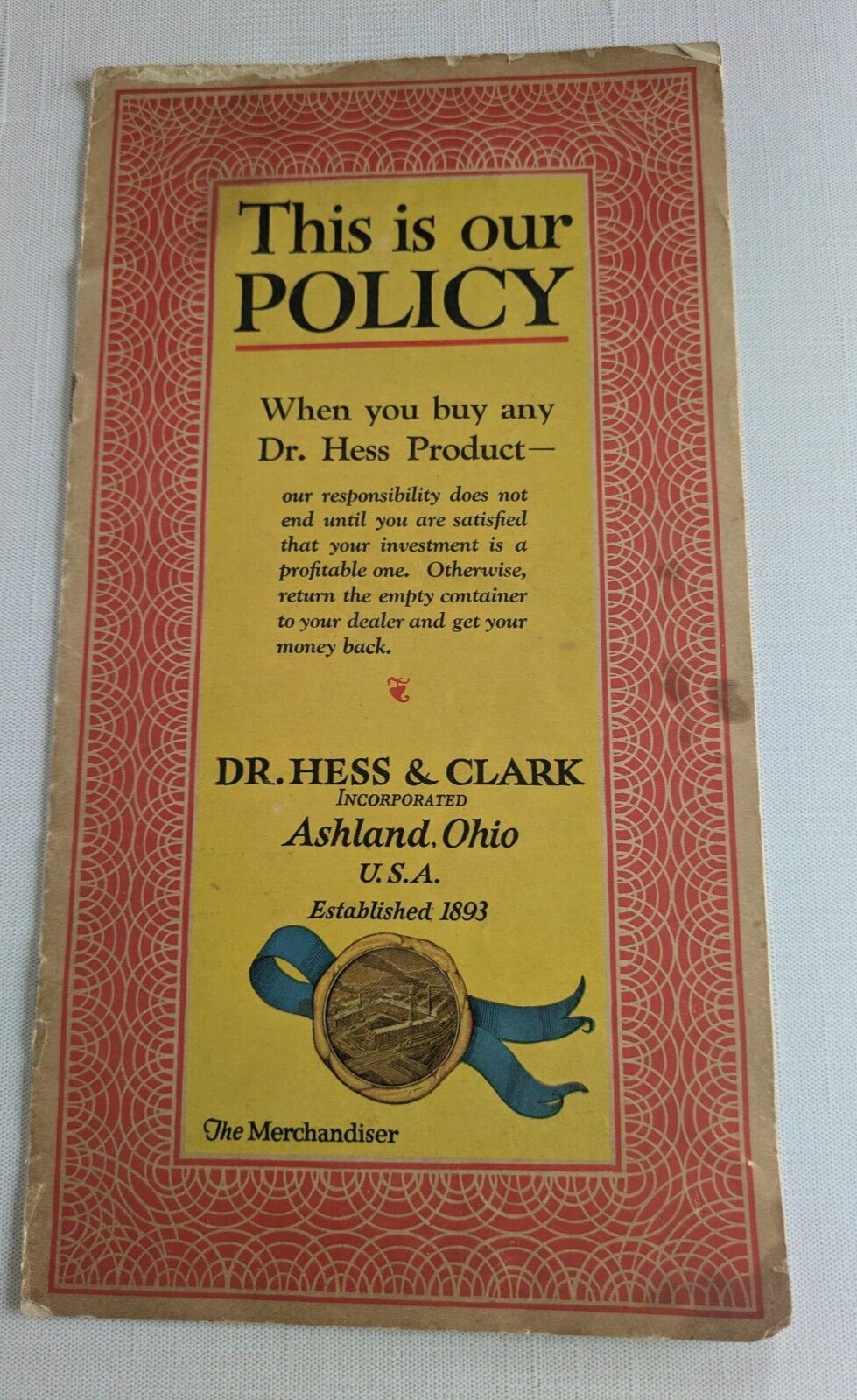 Dr. Hess & Clark Merchandiser Ad Booklet Ashland Ohio