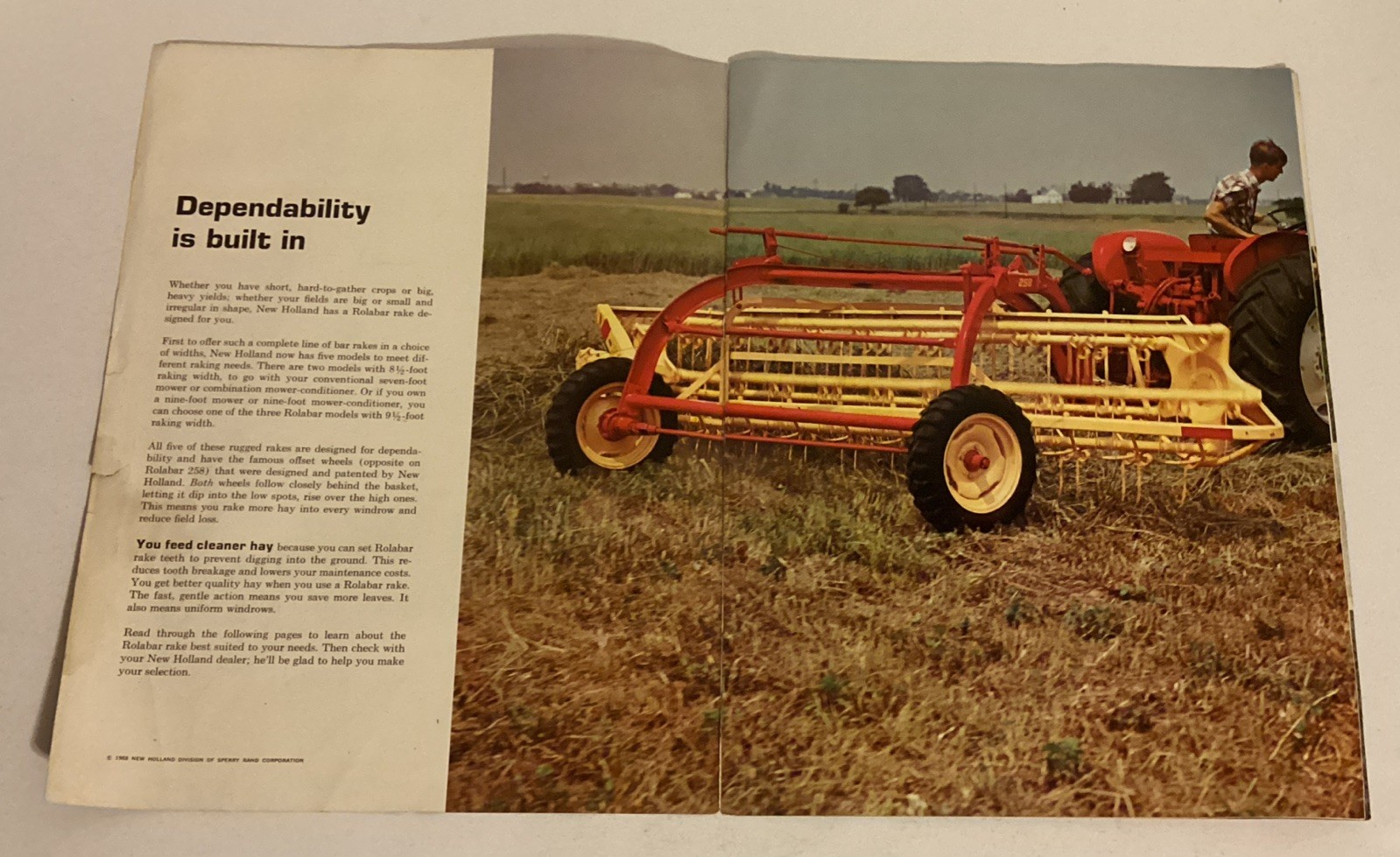 1968 New Holland Sperry Rand Rolabar Rakes Dealer Brochure Advertising