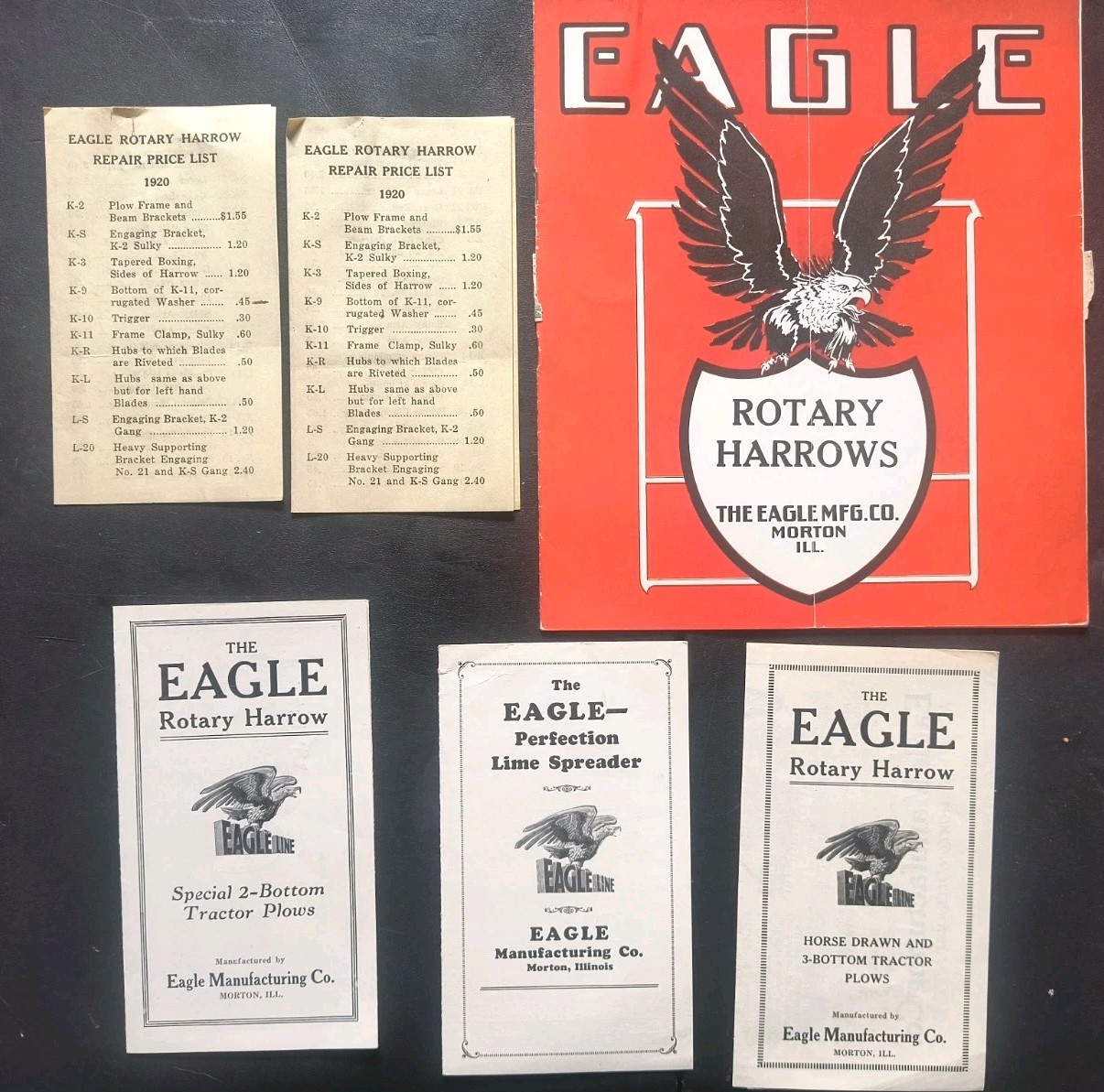 1920 Eagle Mfg. Rotary Harrow Dealer Advertising Brochure Lot Farming Ad Ill
