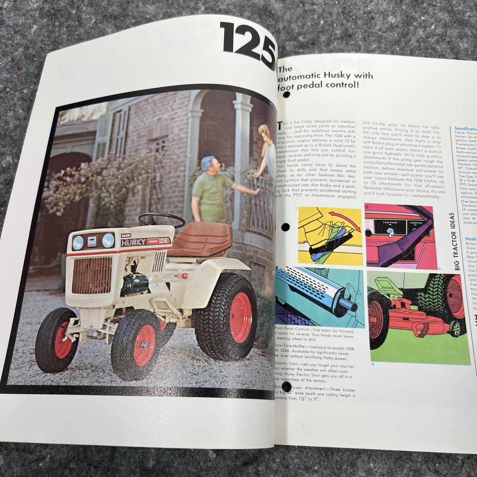 Bolens Husky Big Tractor Full Color Brochure 1886 1477 1476 1256 1054 853 813