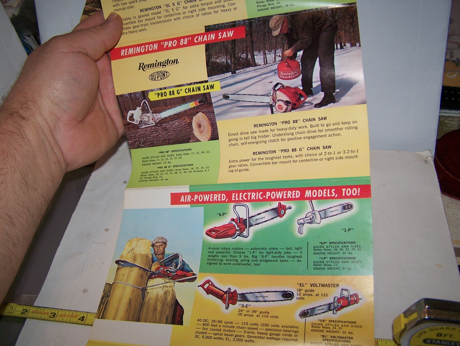 REMINGTON CHAIN SAW Sales Brochure Poster Timber Forestry Firewood Drill Auger