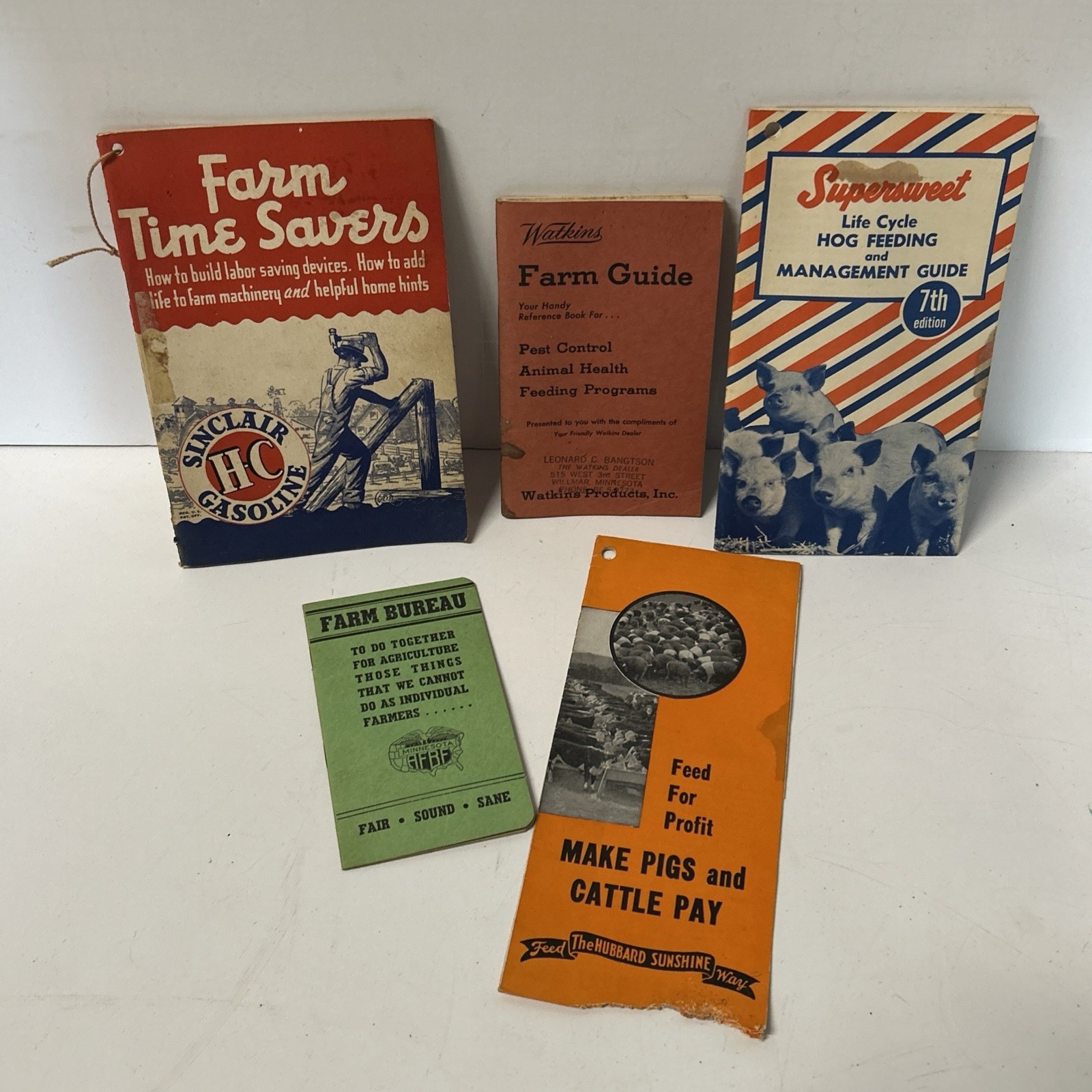 Vtg 40’s FARMING Booklet Lot, Farm Time Savers, SUPERSWEET, Watkins + More