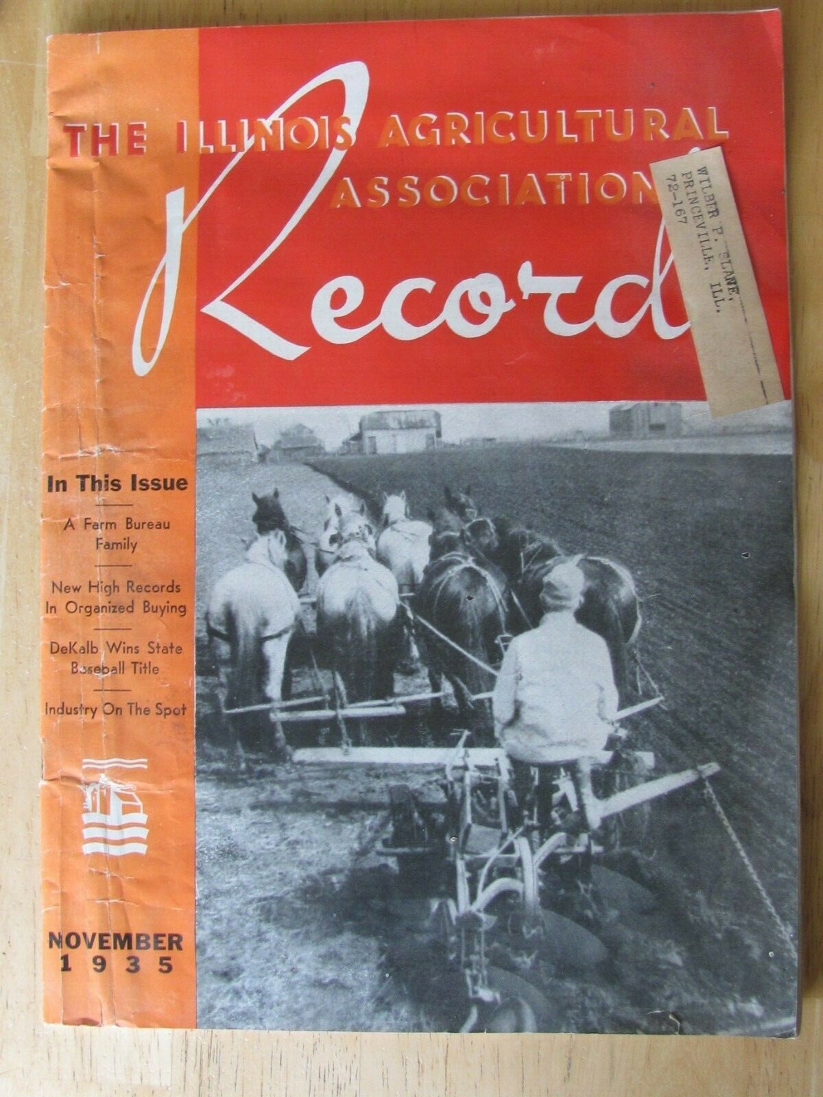 1935 MAGAZINE ILLINOIS AGRI ASSN ( FARM BUREAU – FARM SUPPLY GROUP) , BASEBALL