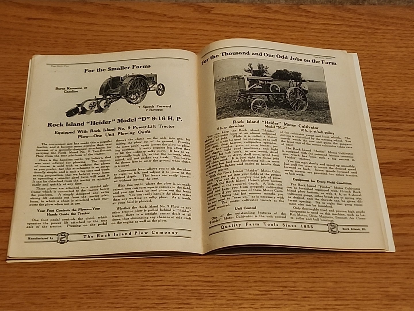 Rock Island Making Farm Life Easier Farm Tools Catalog Heider Tractors Engines