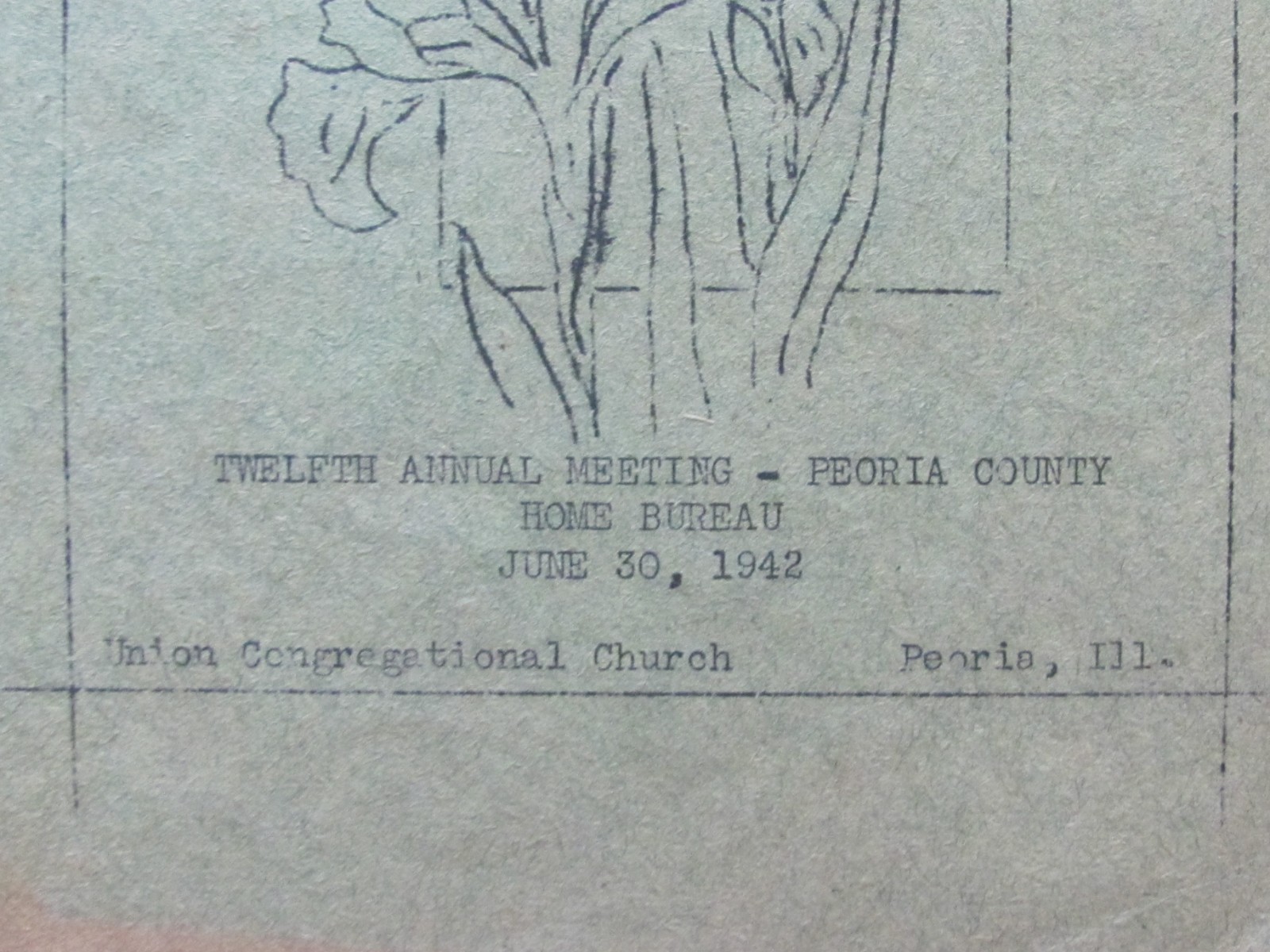 1942 BOOKLET PEORIA COUNTY HOME BUREAU IL 12tH ANNUAL MEETING FARM WOMEN
