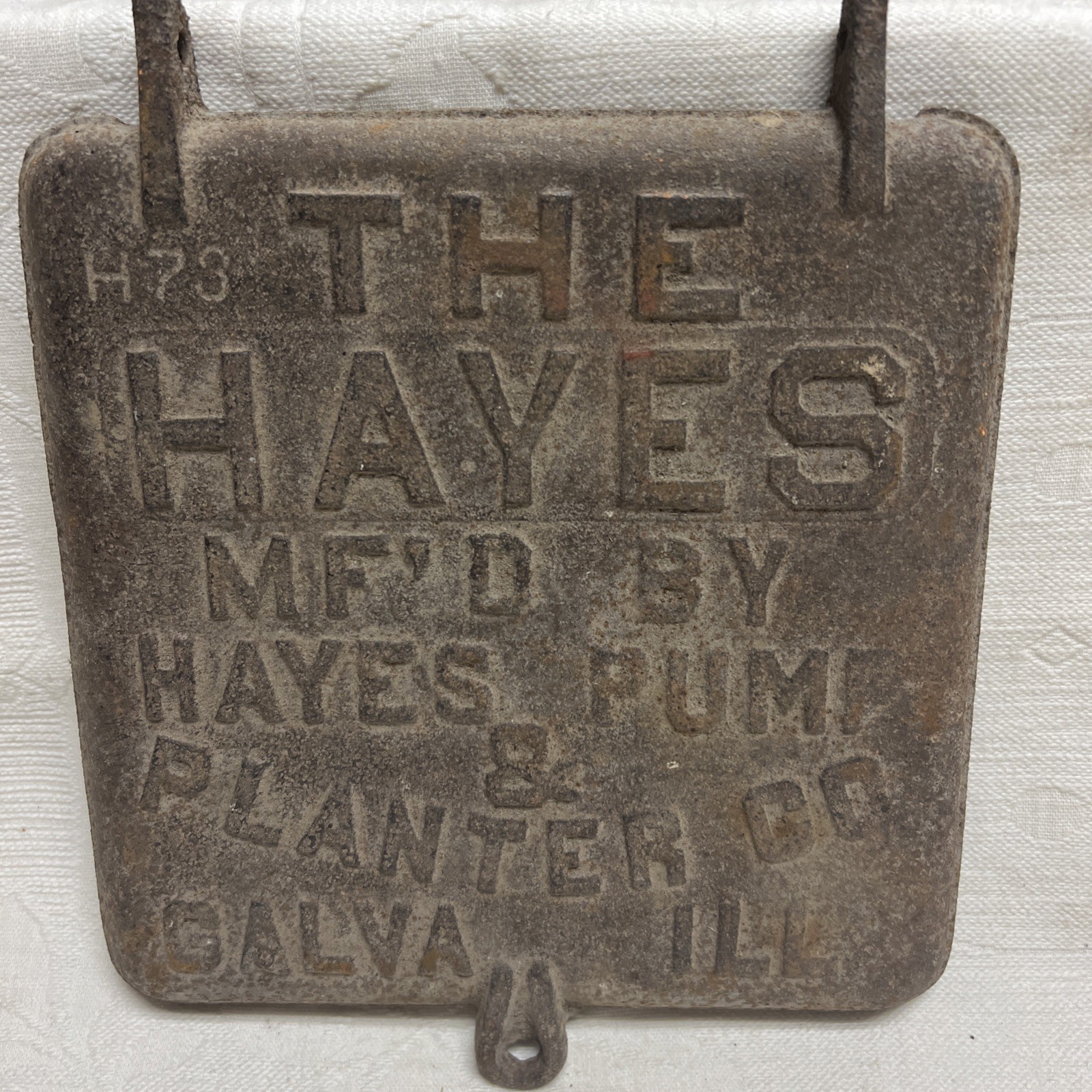 Antique Hayes Cast Iron Two Row Corn Planter Lid