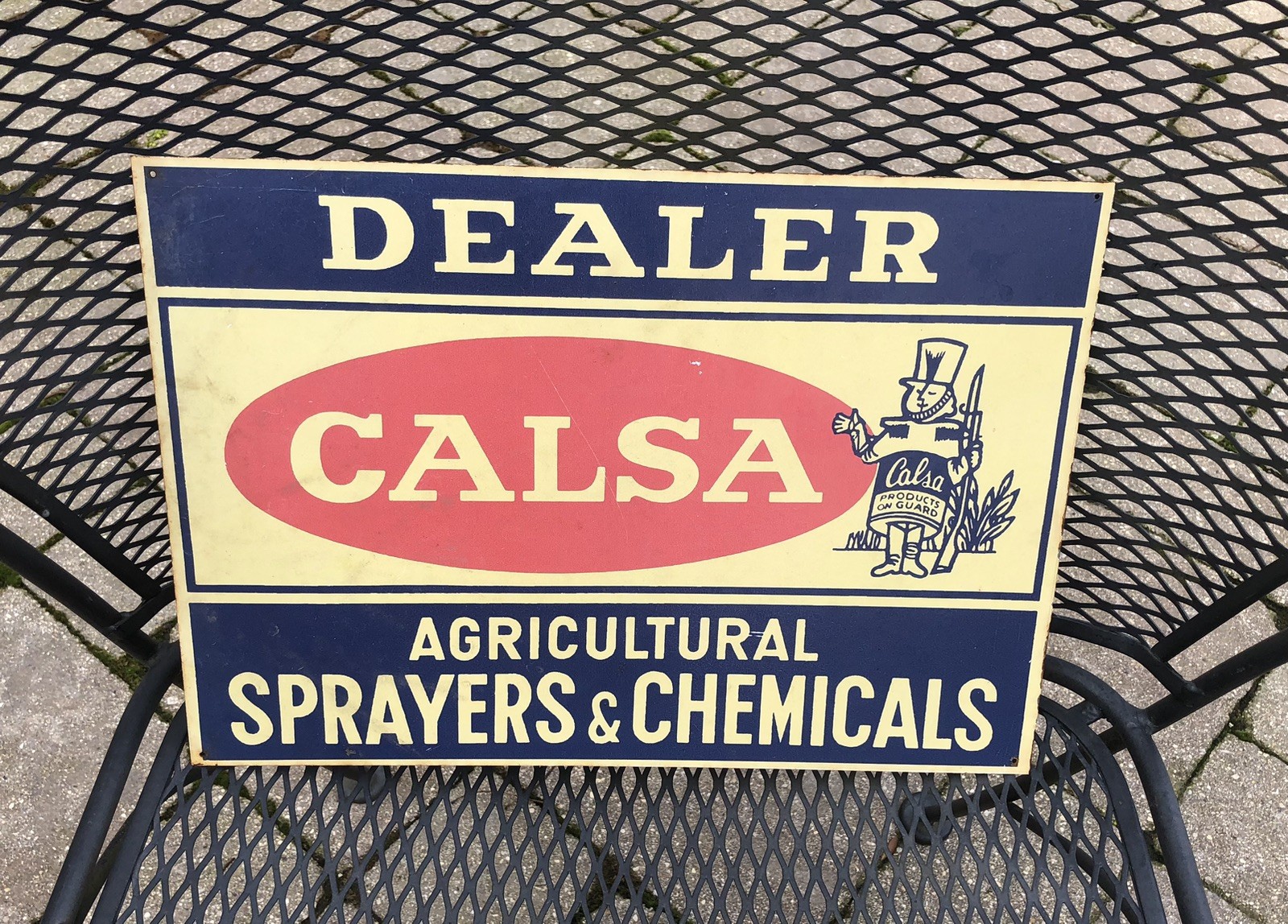 Vintage Calsa Dealer Agricultural Farm Sprayers & Chemicals Advertising Sign