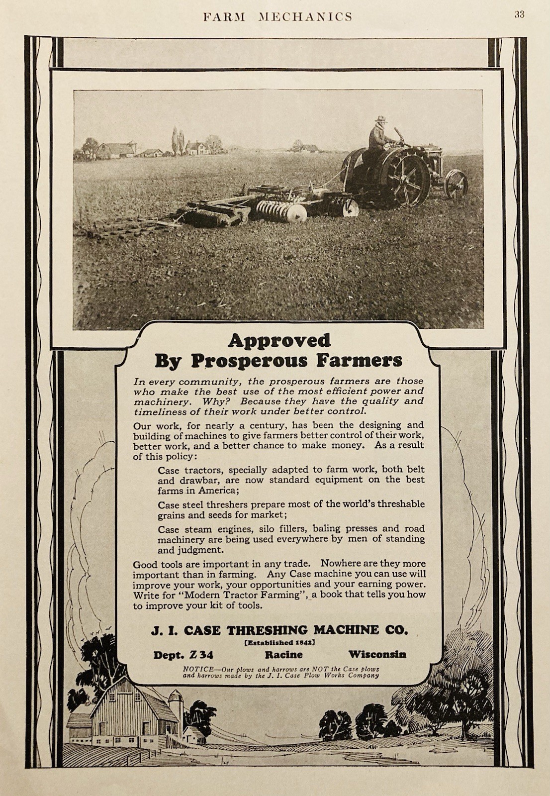 1924 AD.(XH82)~J.I. CASE THRESHING MACHINE CO. RACINE, WIS. TRACTORS & THRESHERS