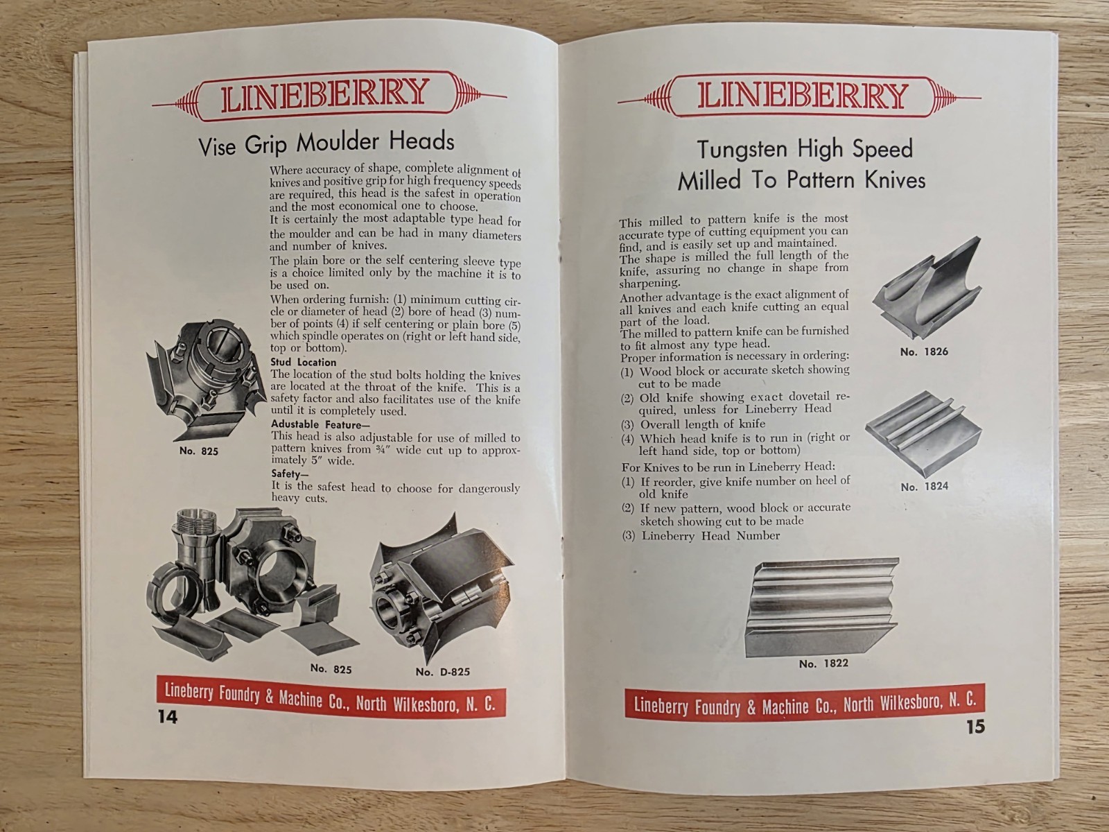 1956 Lineberry Woodworking Cutters Brochure + Paperwork + Letter