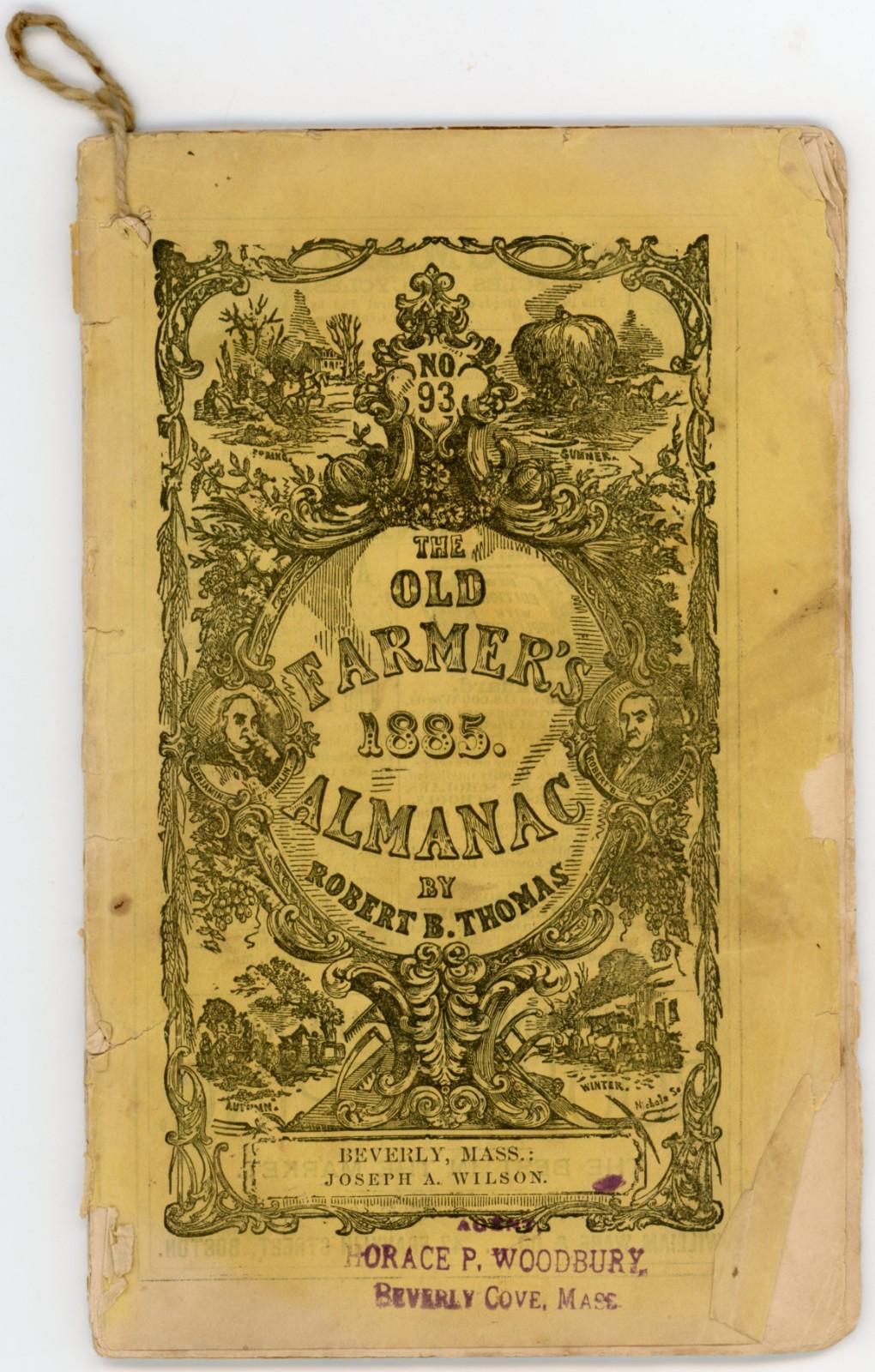 1885 Robert Thomas Farmer&rsquo;s Almanack William Ware