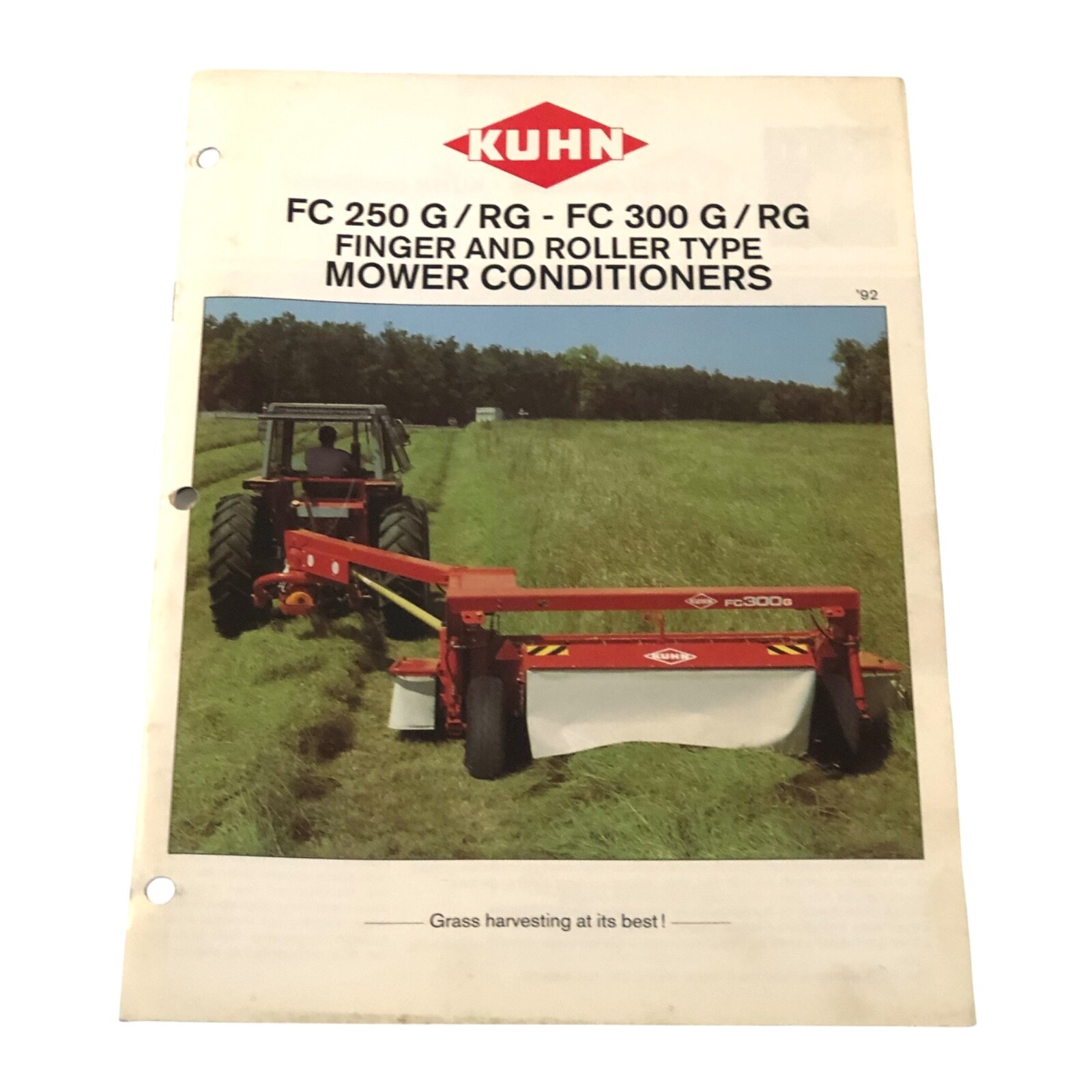 1992 Kuhn FC 250 G / RG – FC 300 G / RG Mower Dealer Sales Promotional Brochure