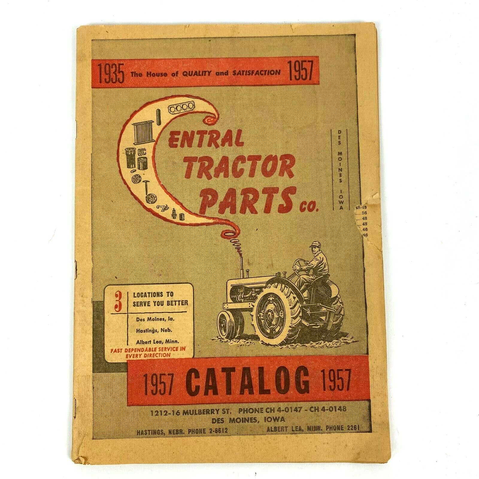 1957 Central Tractor Parts Co. Catalog Book John Deer Caterpillar Ford Farmall