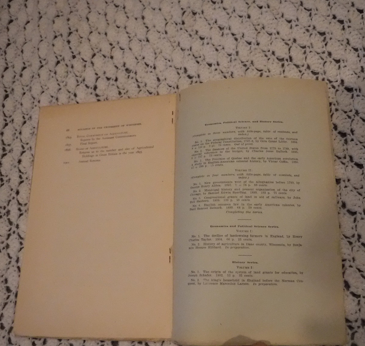 THE DECLINE OF LANDOWNING FARMERS IN ENGLAND BY HENRY C TAYLOR VINTAGE 1904 UW