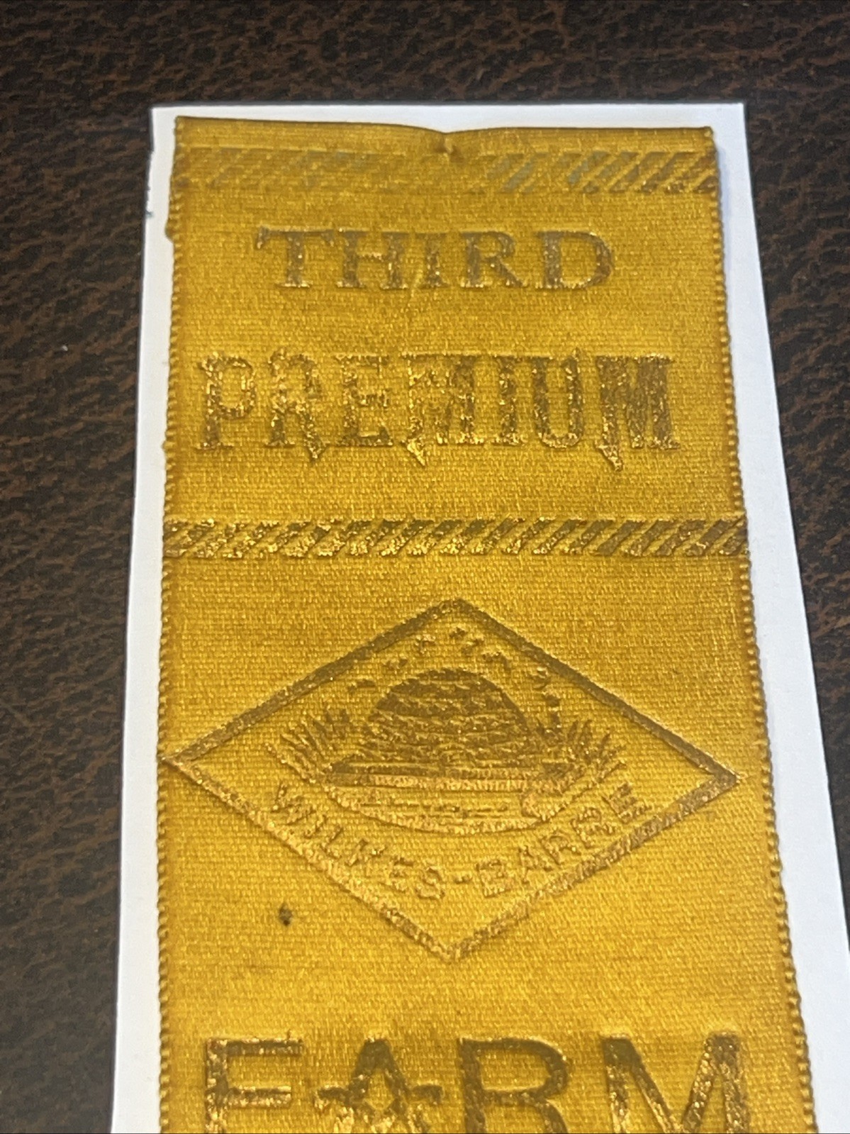 1923 Wilkes-Barre Farm Show Products Third Premium Ribbon