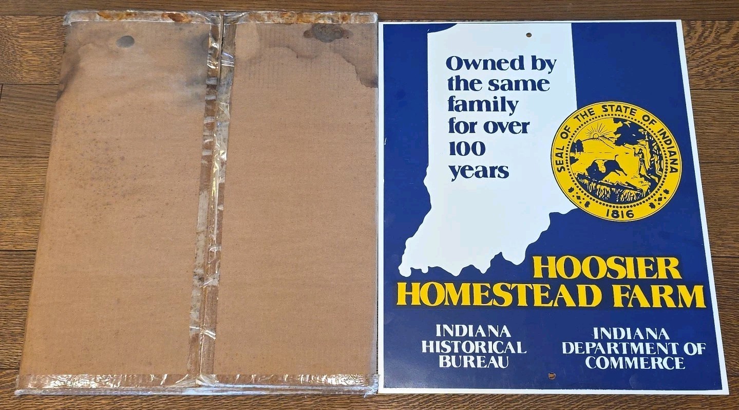 VTG Hoosier Indiana Homestead 100 Year Family Farm Metal Sign 24×20 Agriculture