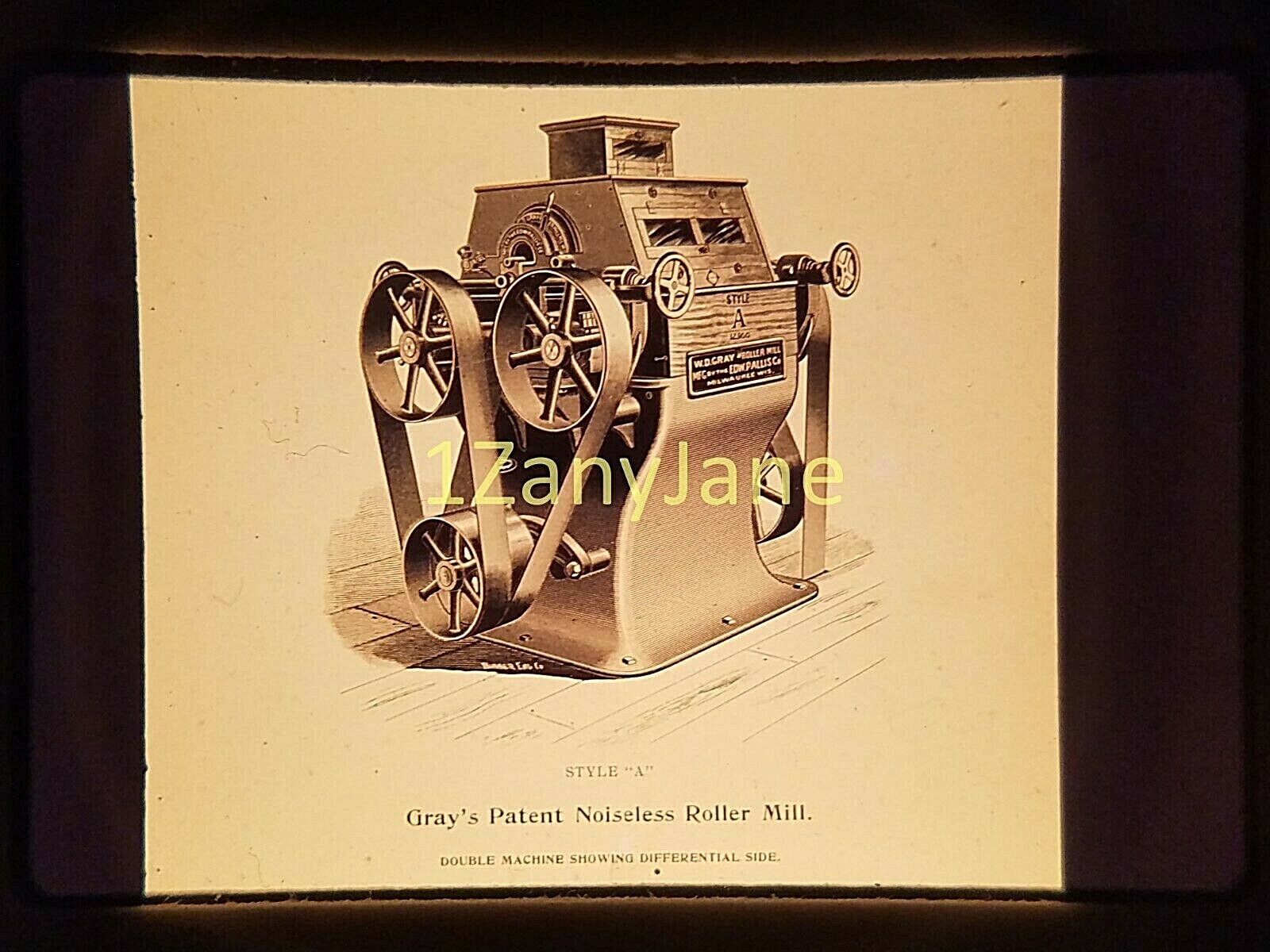 AC0212 35mm Slide of an ALLIS CHALMERS MEDIA GRAY&rsquo;s Patent Roller Mill STYLE A