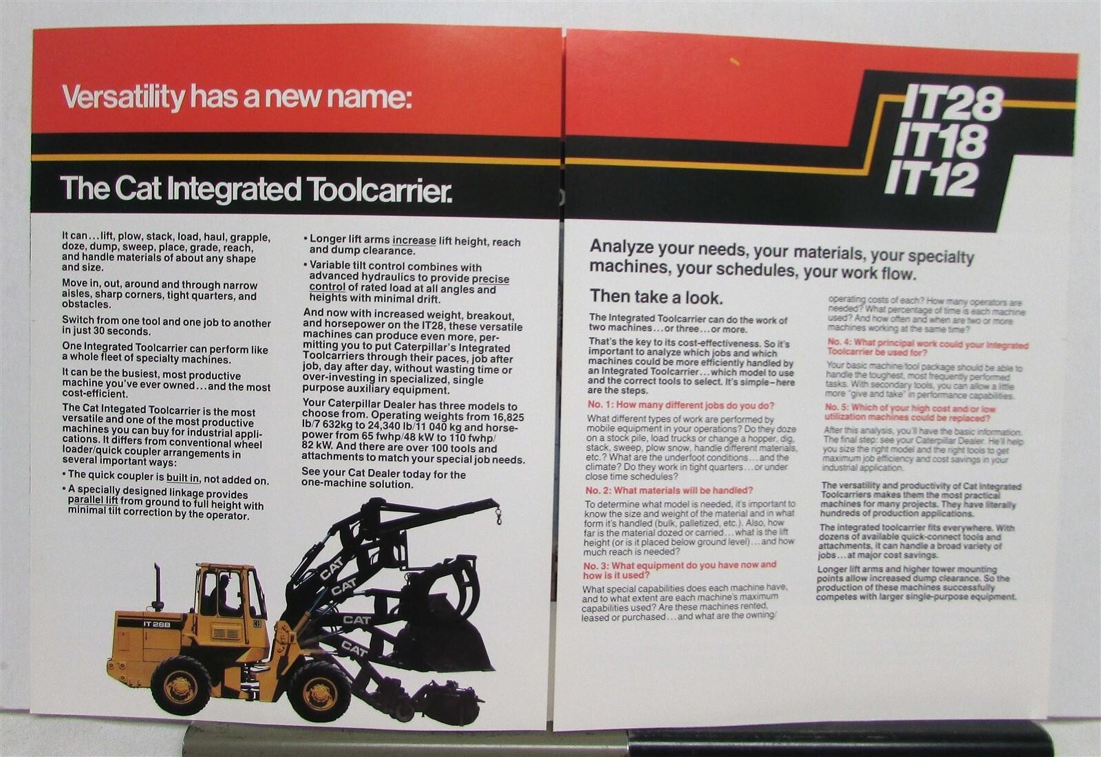 1990s Caterpillar Integrated Toolcarriers Features Sales Tri-Folder