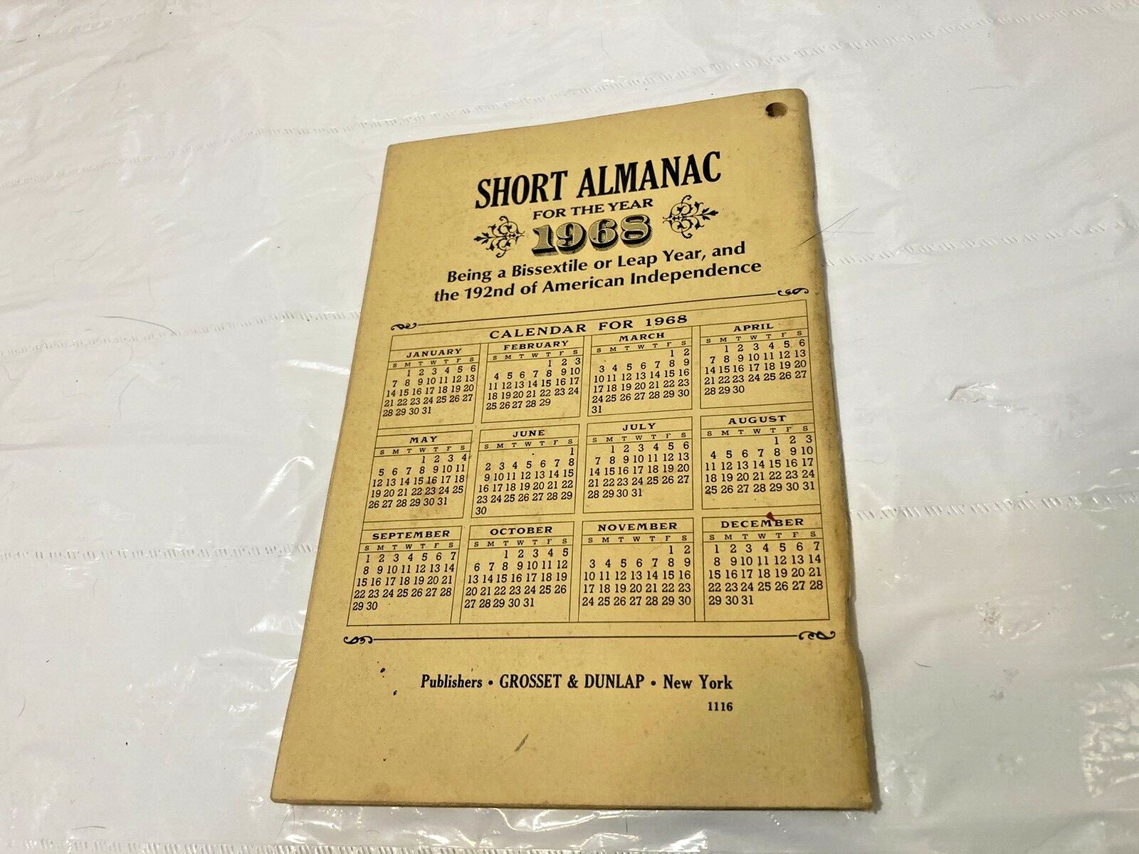 Vtg 1968 Booklet Baer&rsquo;s Agricultural Almanac w Weather Forecasts Lancaster PA