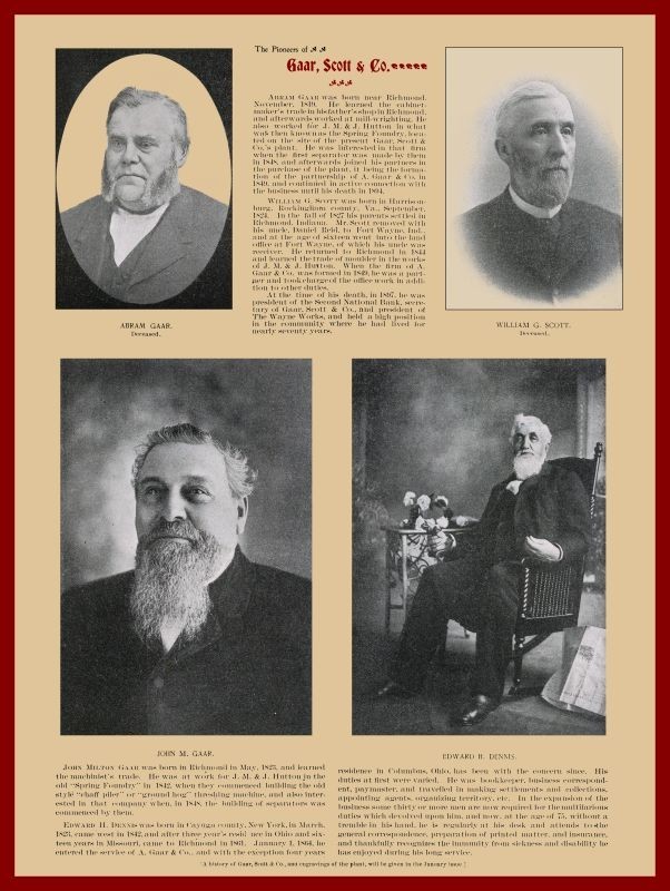 1898 Gaar Scott Company Officers Pics & Bios, History New Metal Sign: 9×12&Prime;