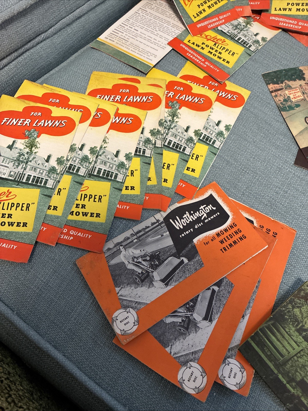 Antique Reel Mower Brochures Cooper Clipper REO Worthingron Jacobson Lancaster