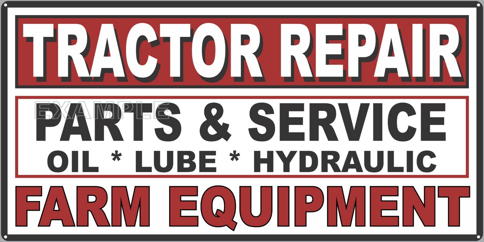 NEW TRACTOR FARM EQUIPMENT REPAIR SHOP PARTS SERVICE SIGN ALUMINUM SIZE OPTIONS