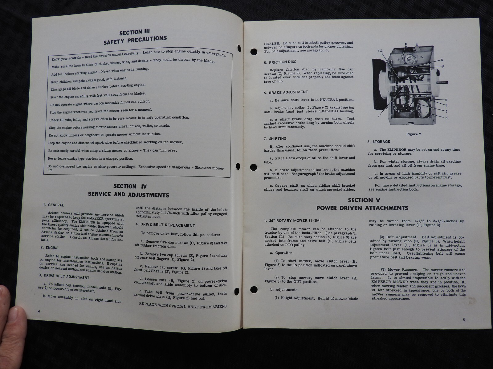 ORIG 1964 ARIENS Emperor 6 Riding Lawn Mower Tractor Parts Operators Manual