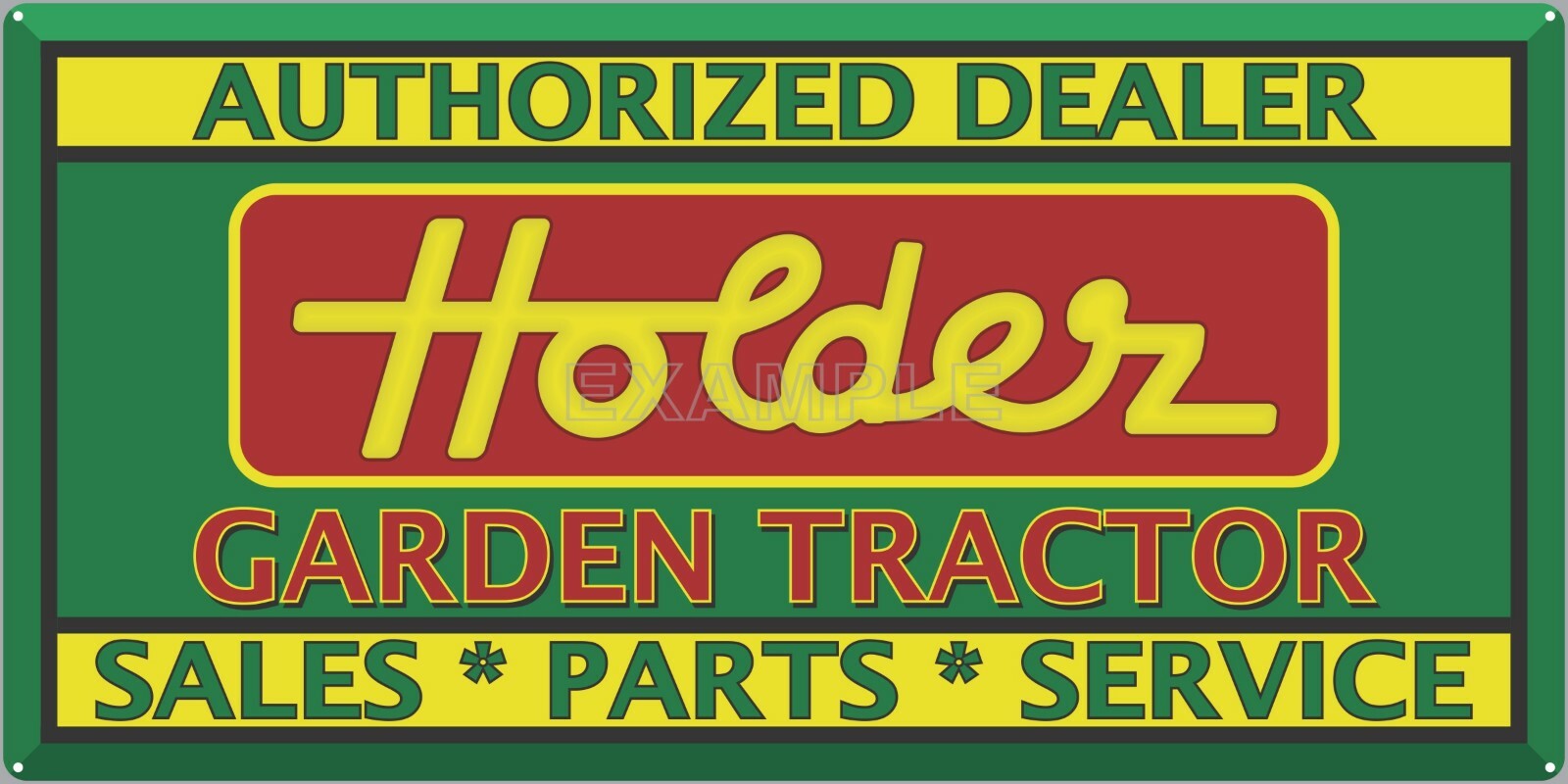 HOLDER GARDEN TRACTORS DEALER OLD VINTAGE SIGN REMAKE ALUMINUM SIZE OPTIONS