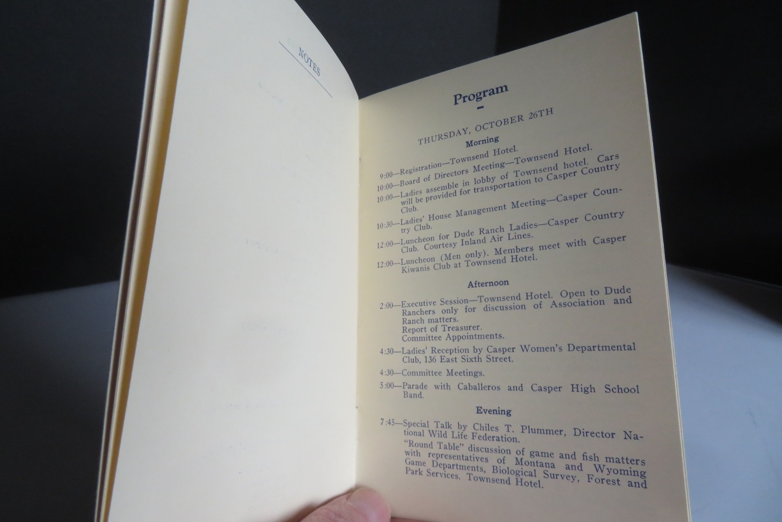 1939 VINTAGE The Dude Rancher® October Annual Convention Program Casper, Wyoming