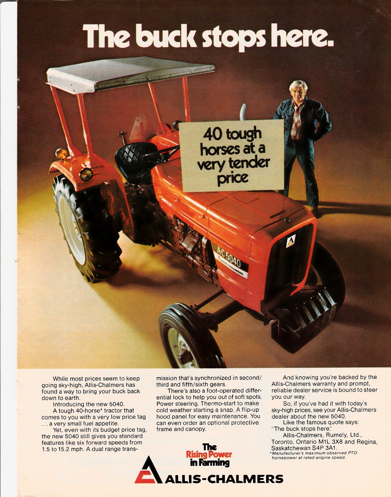 Original 1976 Allis-Chalmers 5040 Tractor Magazine Ad