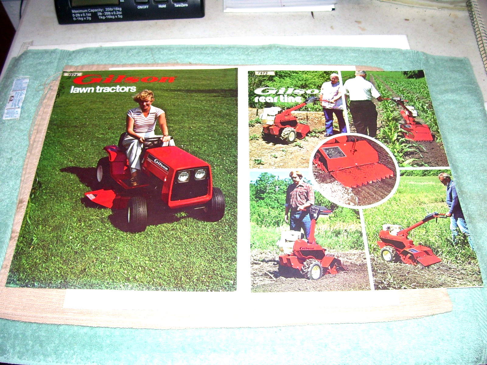 Two 1978 GILSON Lawn Tractors & Tillers Color Sales Brochures, Original