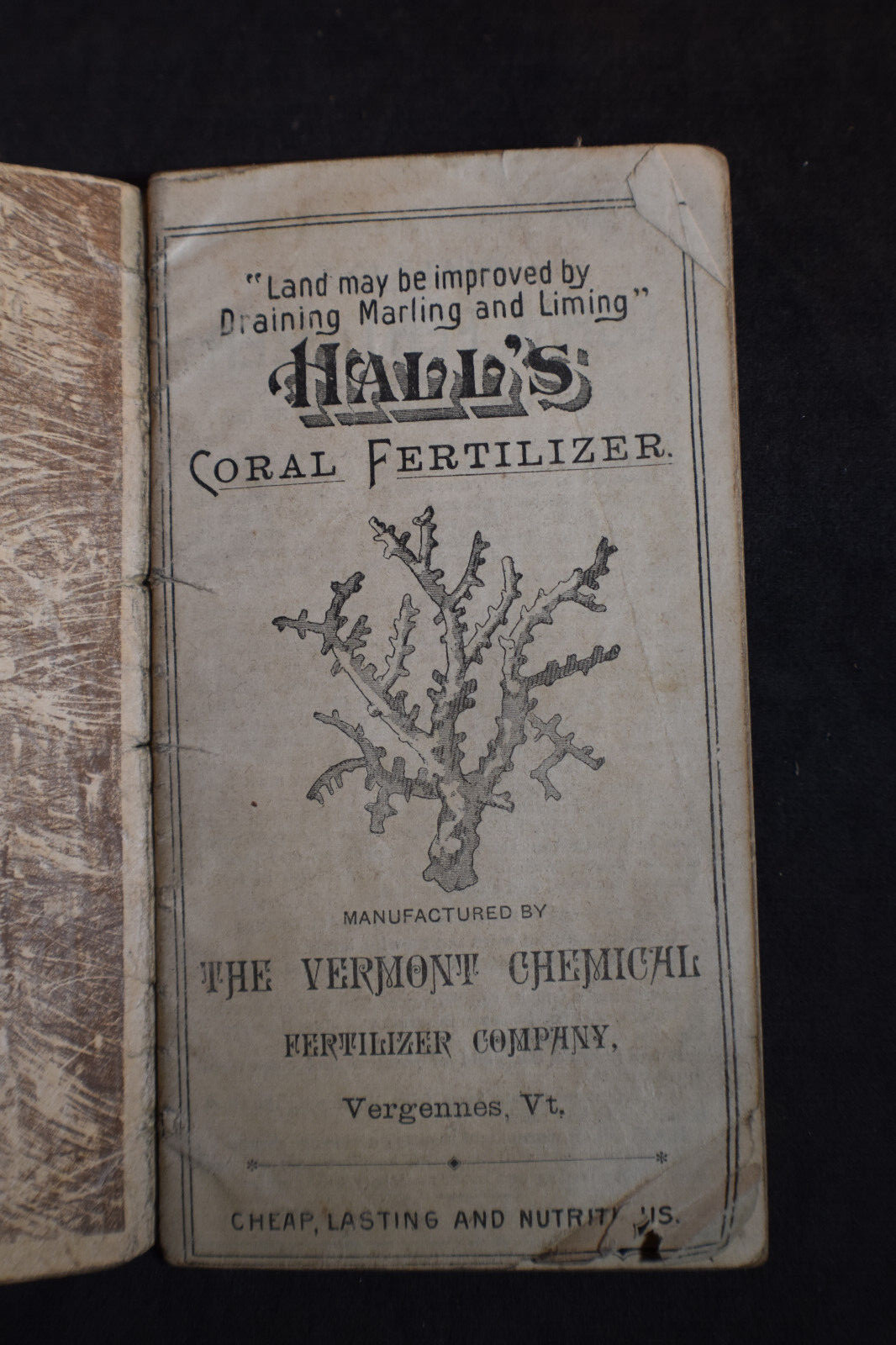 Ca 1888 Vermont Chemical Fertilizer Company Brochure – Vergennes Vermont