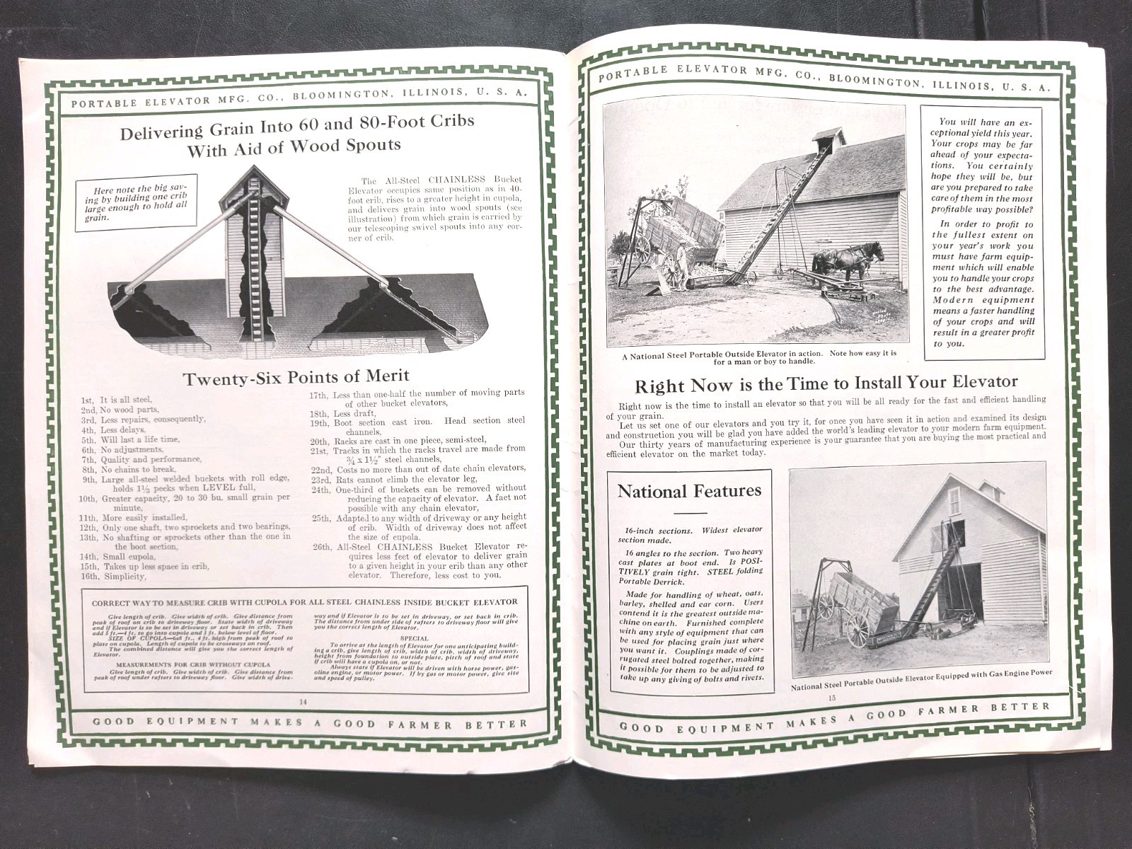 1927 Portable Elevator Mfg Farm Equipment Advertising Sales Letter Brochure Lot