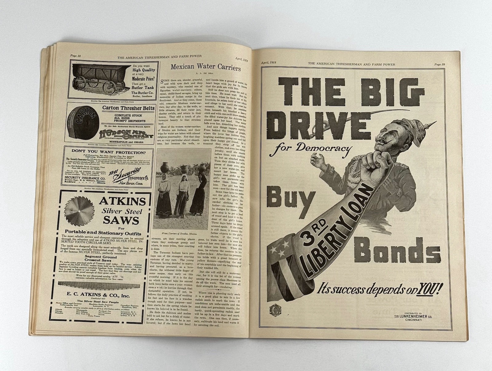 The American Thresherman & Farm Power MAGAZINE April 1918 MADISON, WIS.