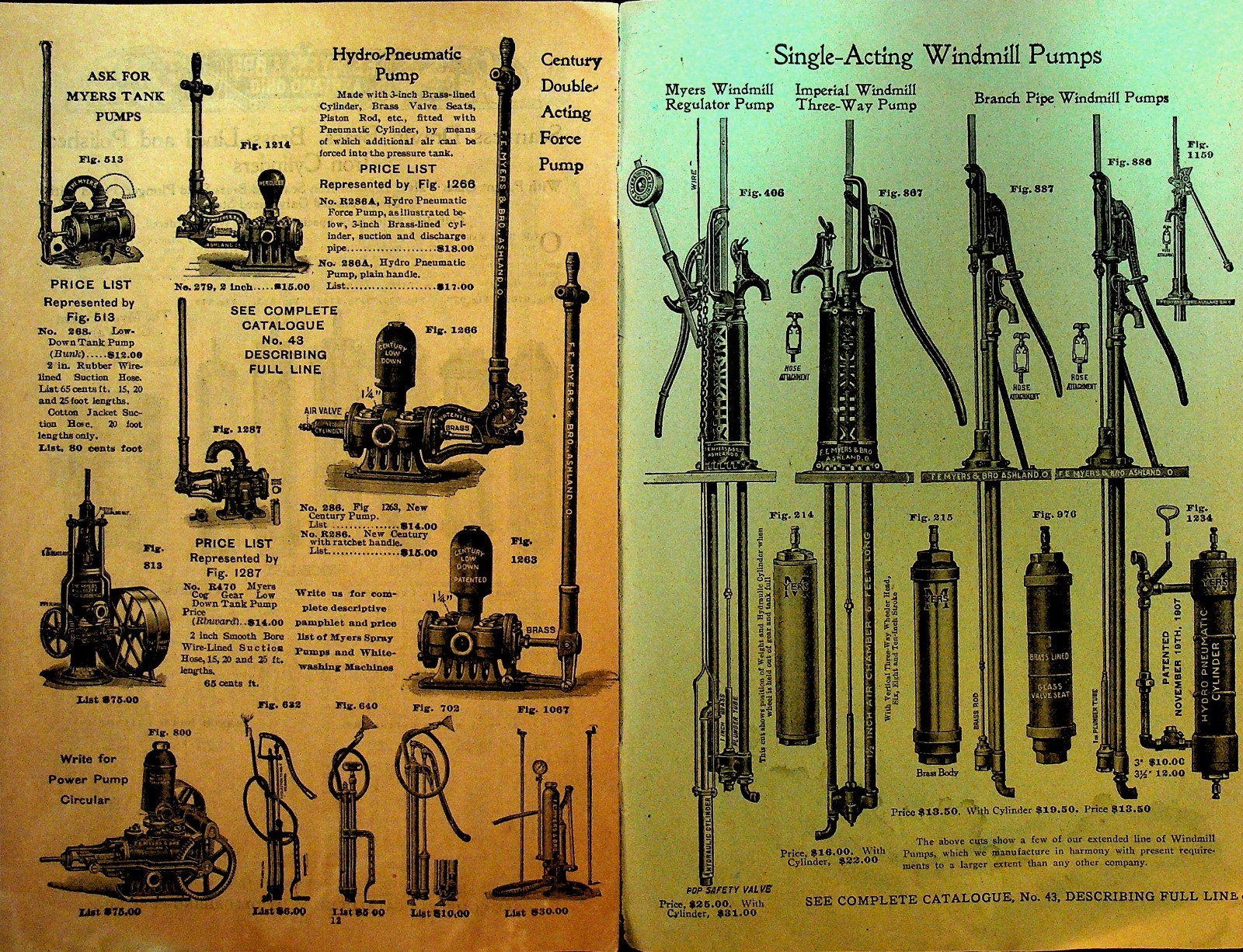 FE Myers & Bro Ashland Pump & Hay Tool Works Catalog ca 1910 Myers Branch