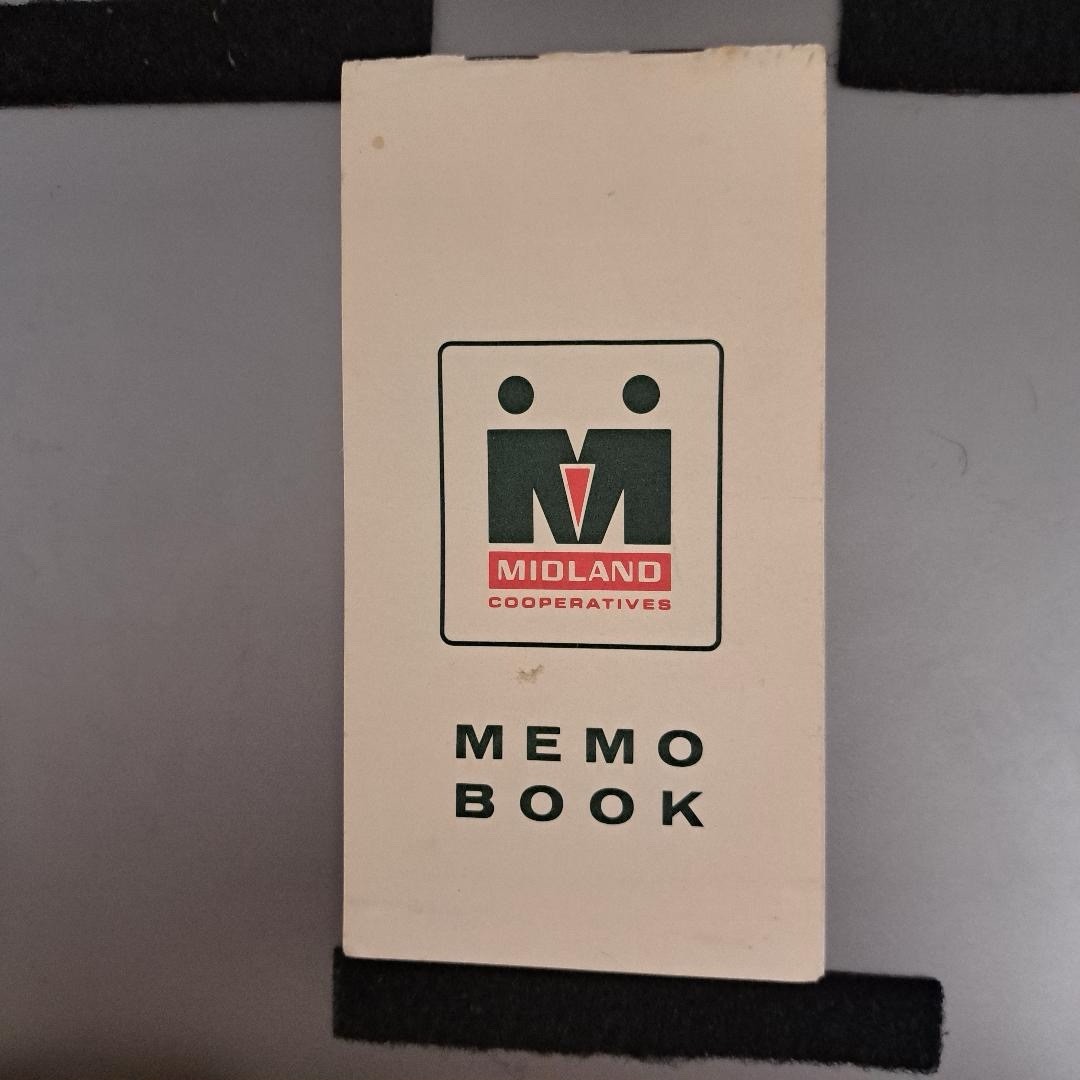 Vintage Midland Cooperative Advertising Memo Book Pocket Note Pad