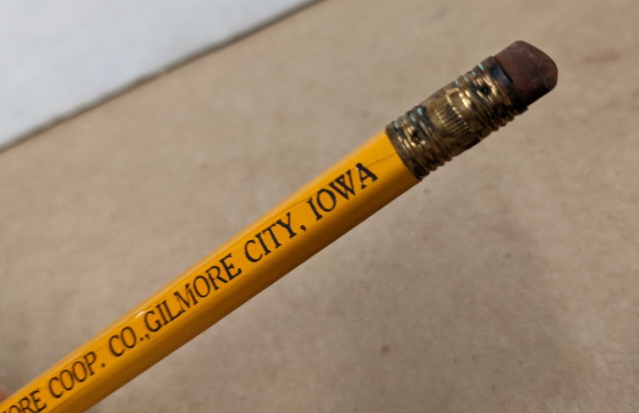 Vintage Gilmore Co-op Co. Gilmore City Iowa IA Pencil