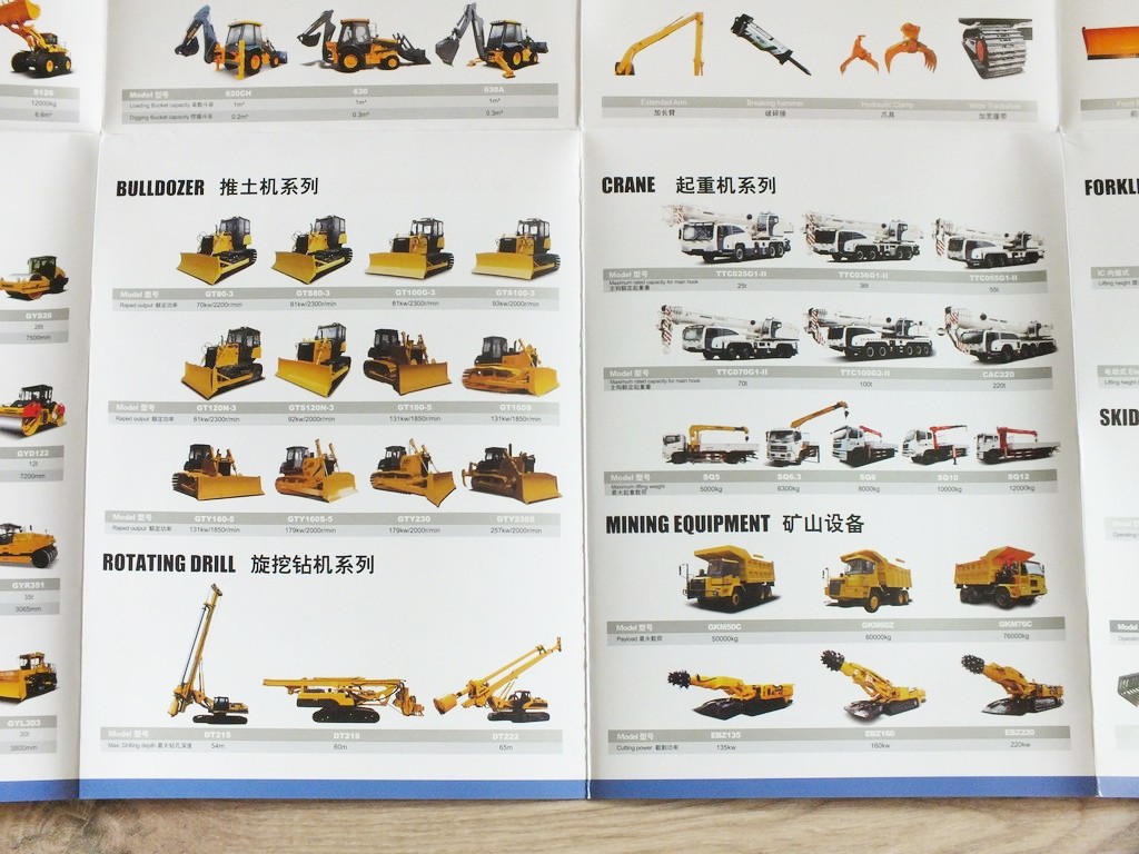 SINOMACH Truck Loader Excavator Graider Construction Equipment Brochure 2025