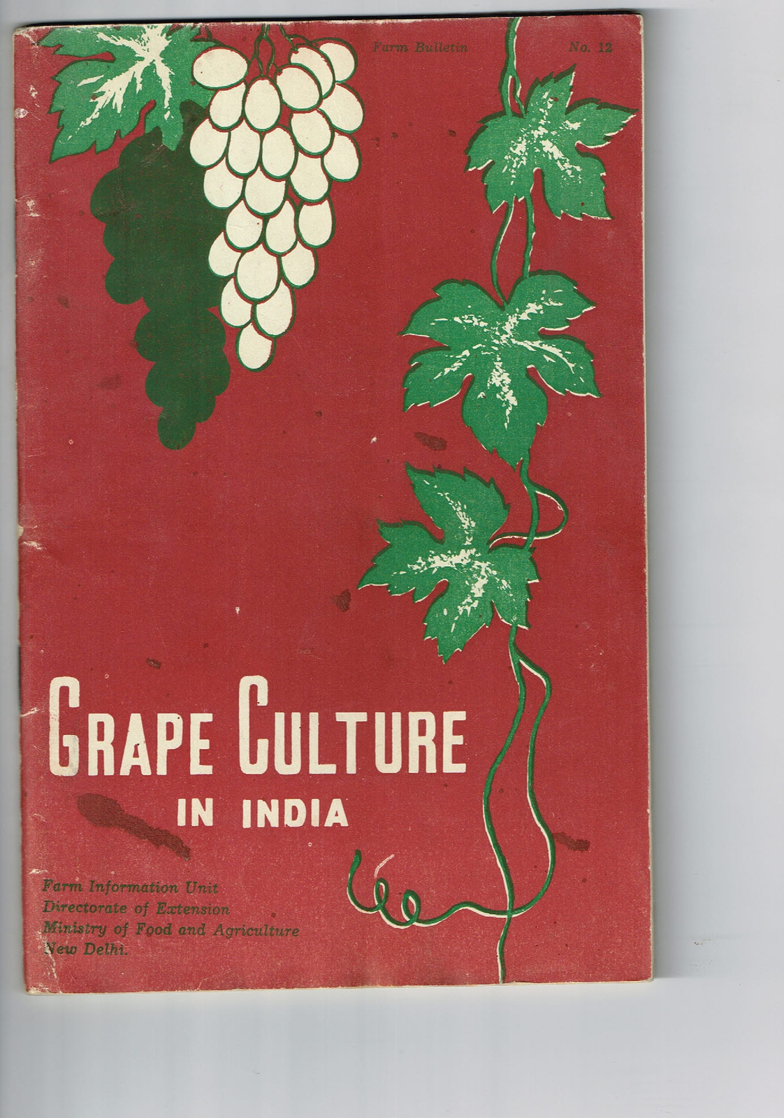 Vintage 1960s Farm Brochure India New Delhi Grape Culture in India