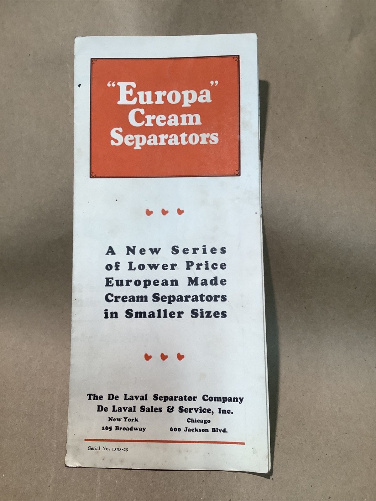 1930s Europa Brochure De Laval Separator INV-P0541