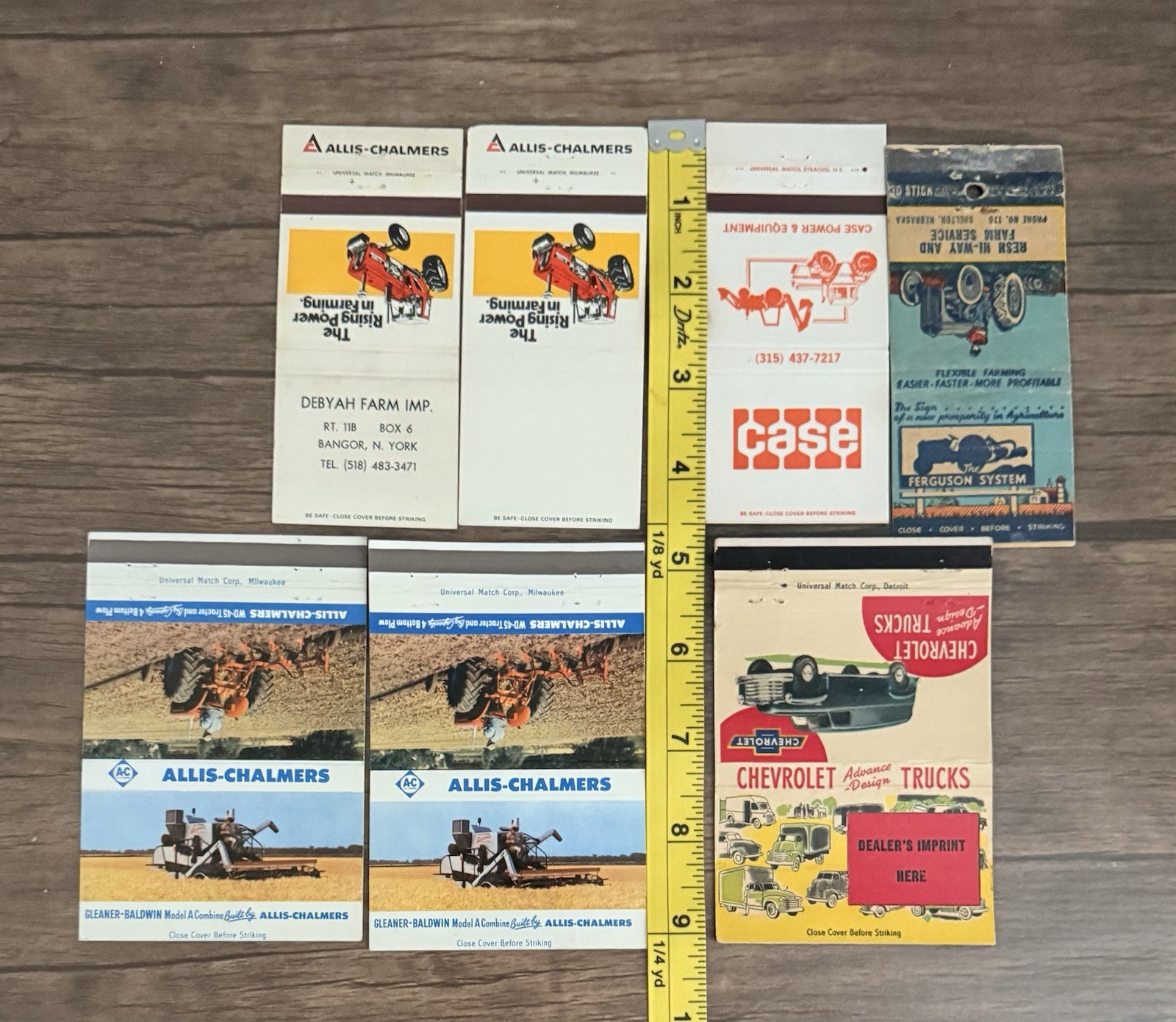 Vintage Matchbook Covers | Allis-Chalmers | Case | Chevy | Ferguson System
