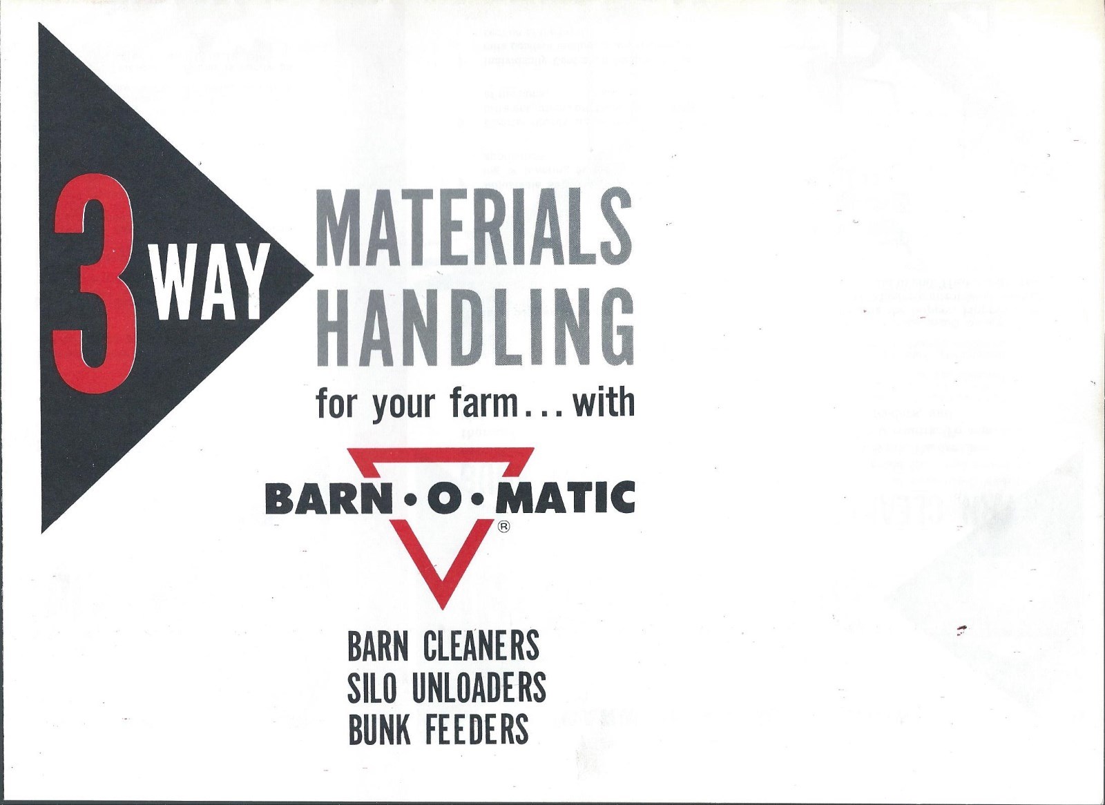 Farm Equipment Brochure – Barn-O-Matic Cleaner Silo Unloader Bunk Feeder (F6001)