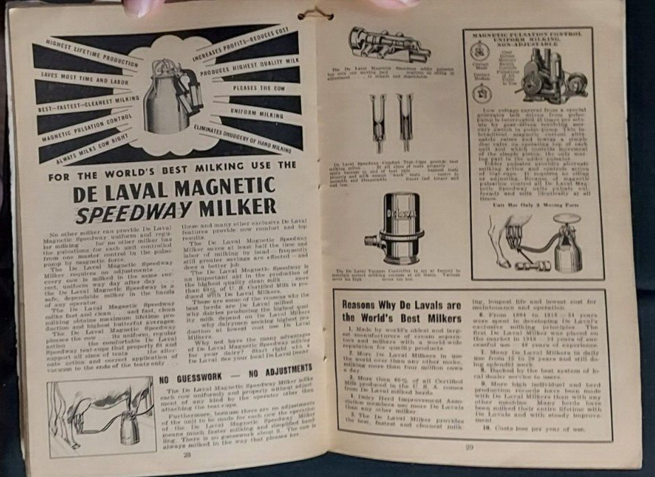 1942 De Laval Reference Year Book Cream Separators Frank Davis Greenville OH