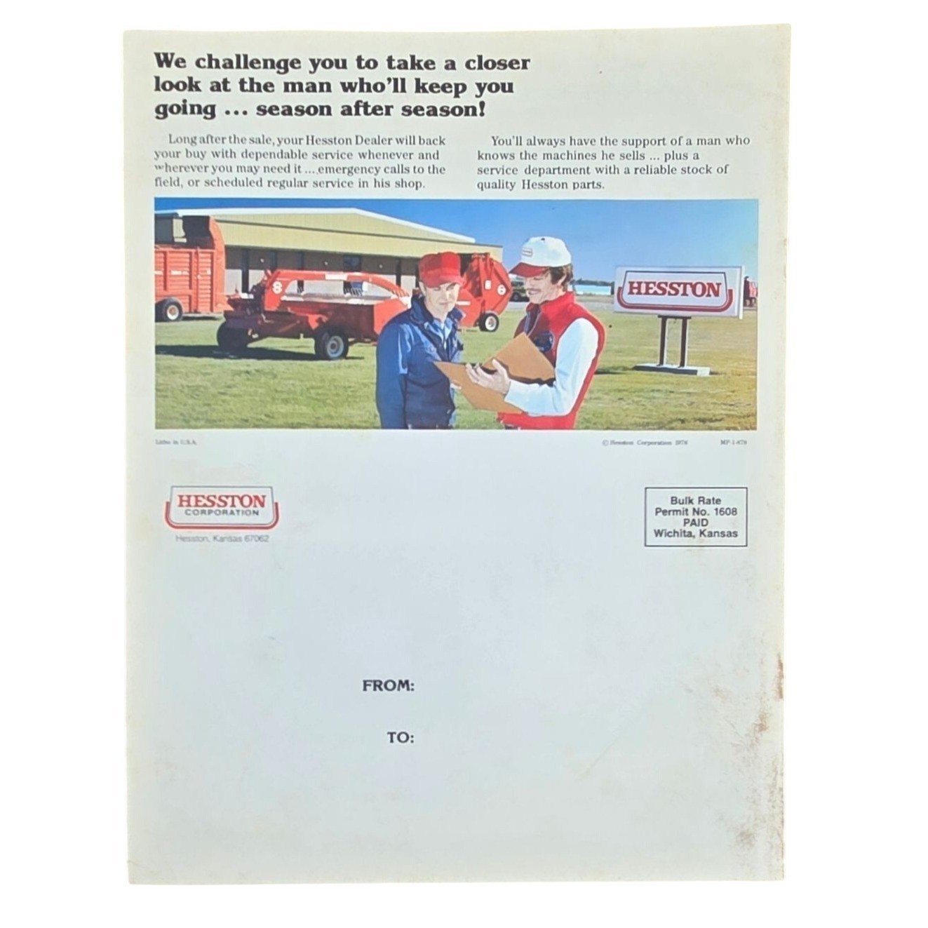 Hesston Farm Equipment Brochure Catalog Advertising Dealer Magazine Vintage AGCO